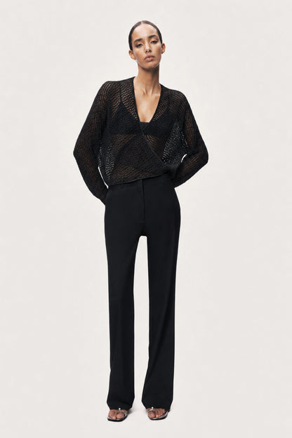 Wrap Mesh Blouse