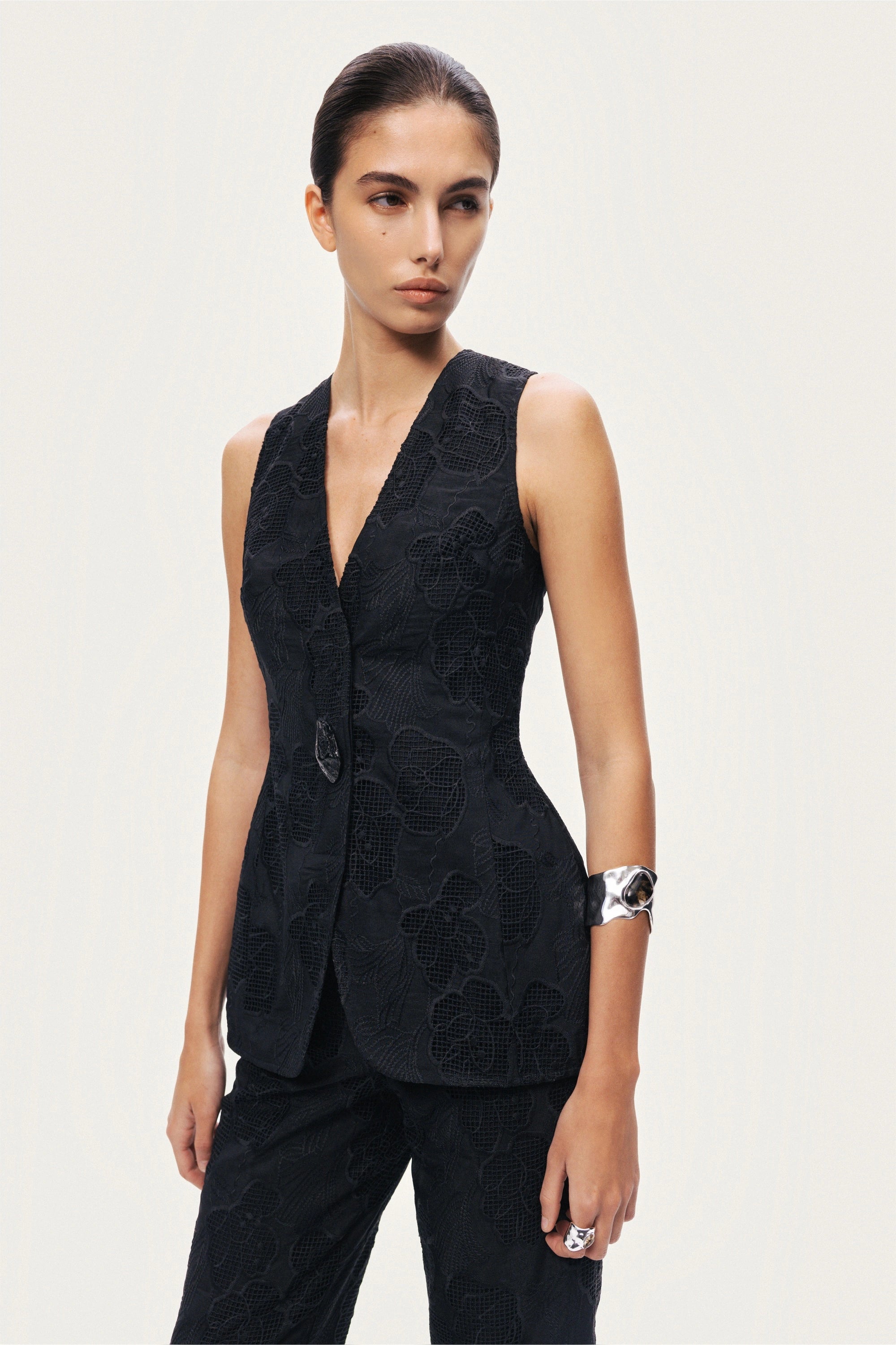 Textured Tailored Vest