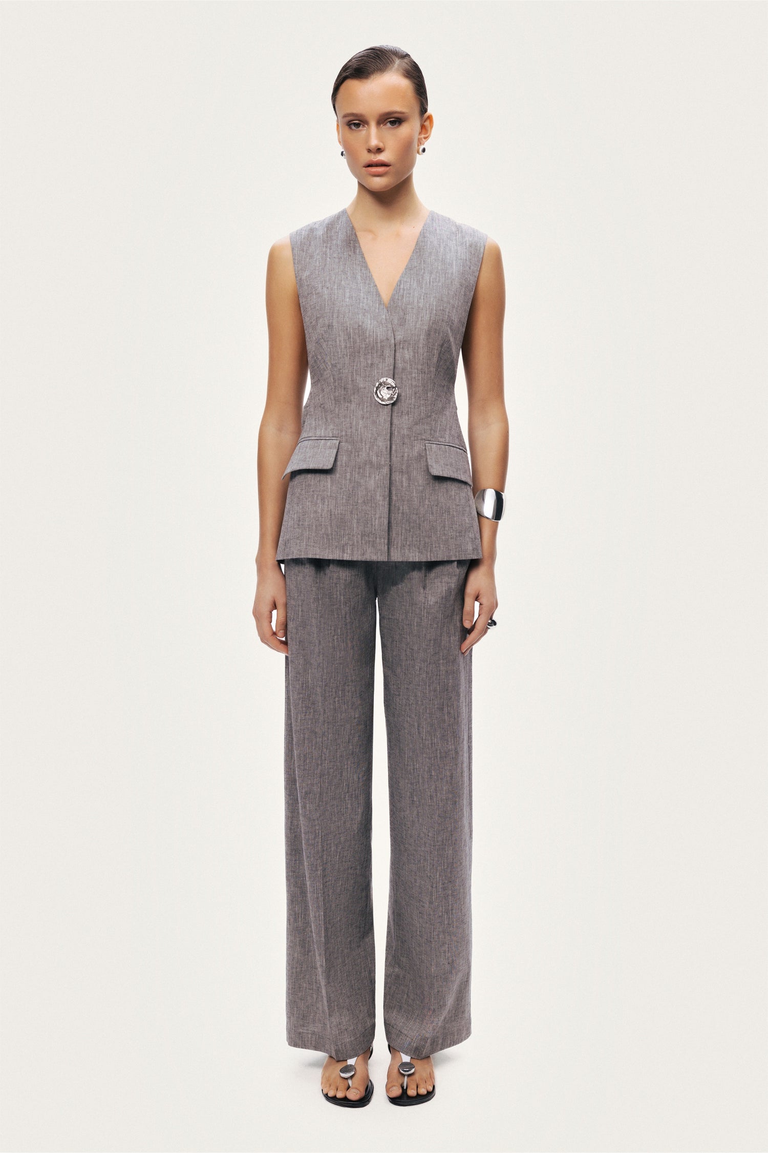 Tailored Button-Front Vest