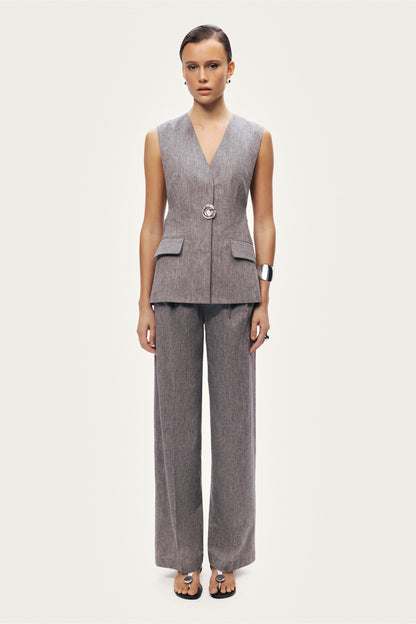 Tailored Button-Front Vest