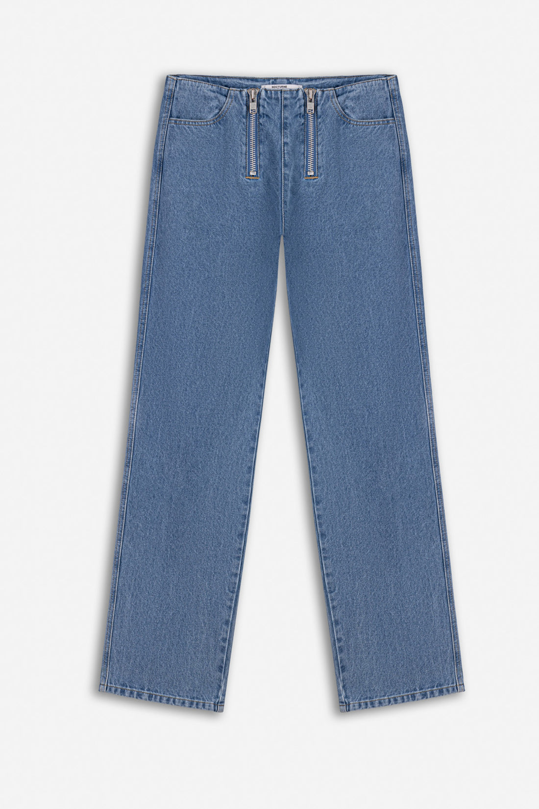 Double Zip Straight Leg Jeans