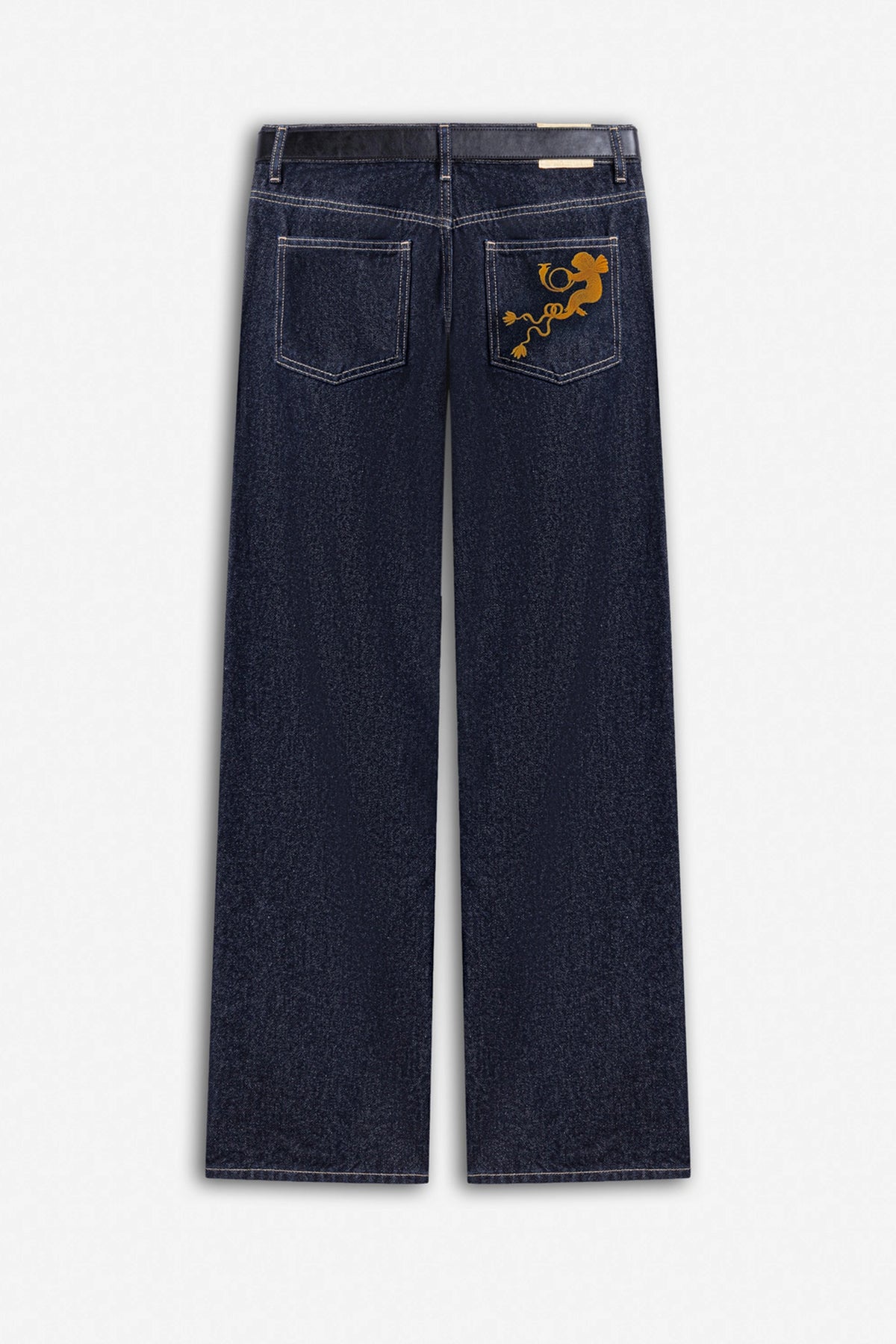 Belt Detail Wide Leg Jeans