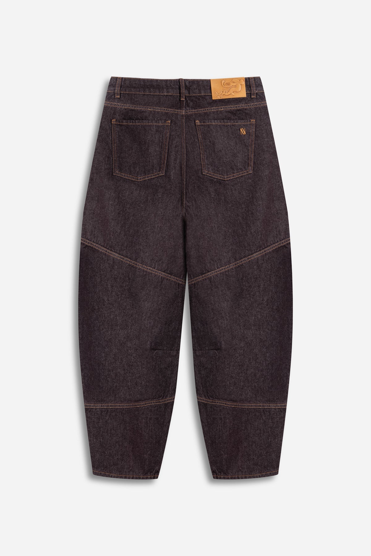 Barrel Leg Panelled Jeans