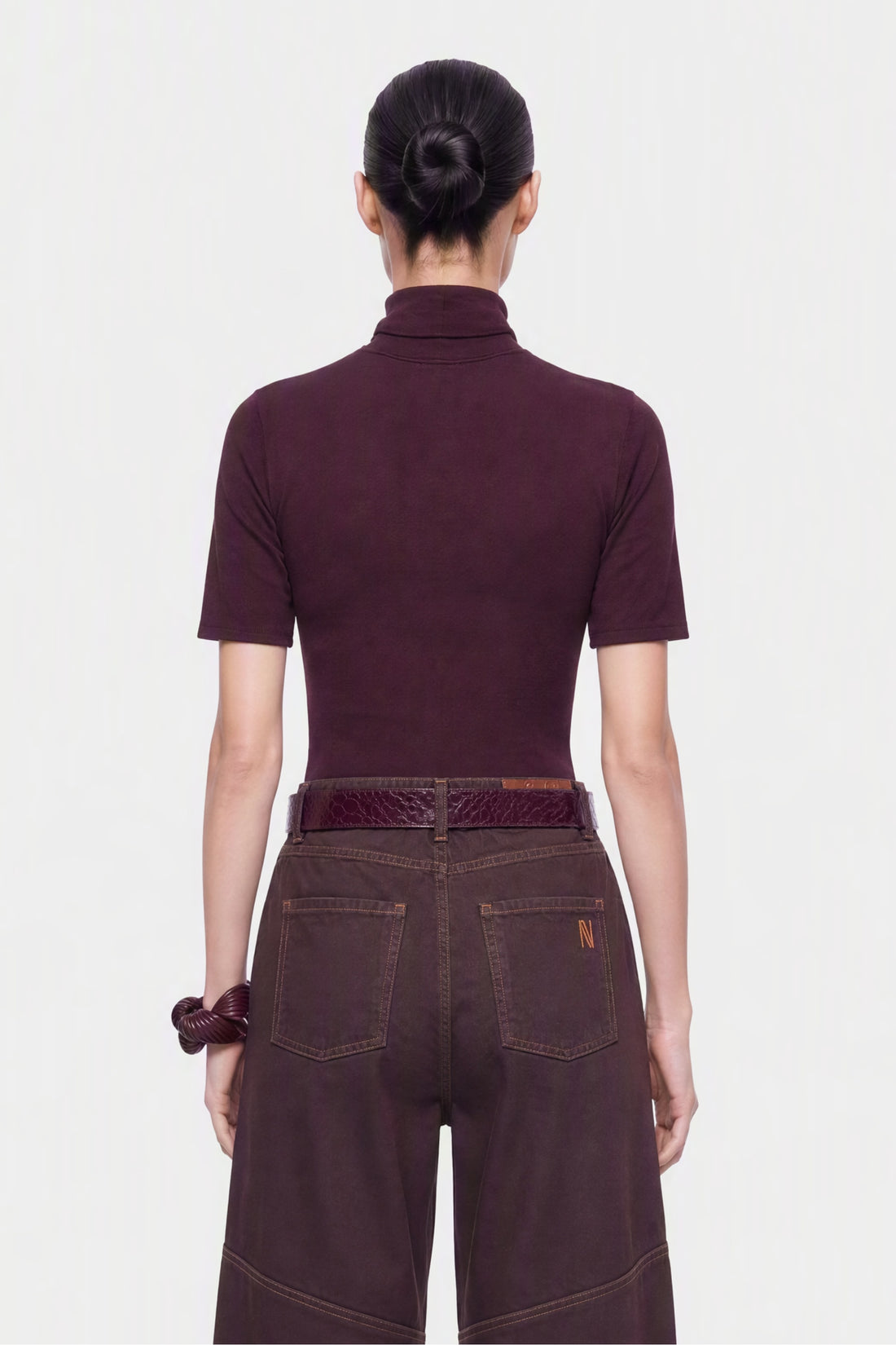 Barrel Leg Panelled Jeans