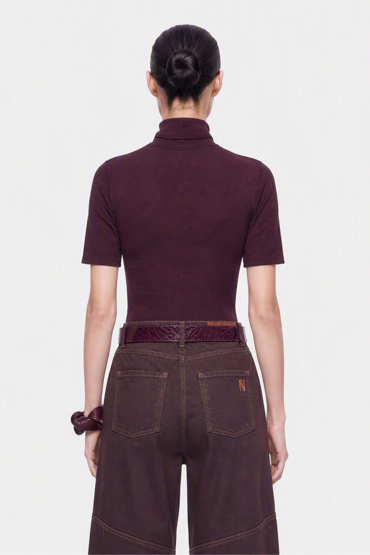 Barrel Leg Panelled Jeans