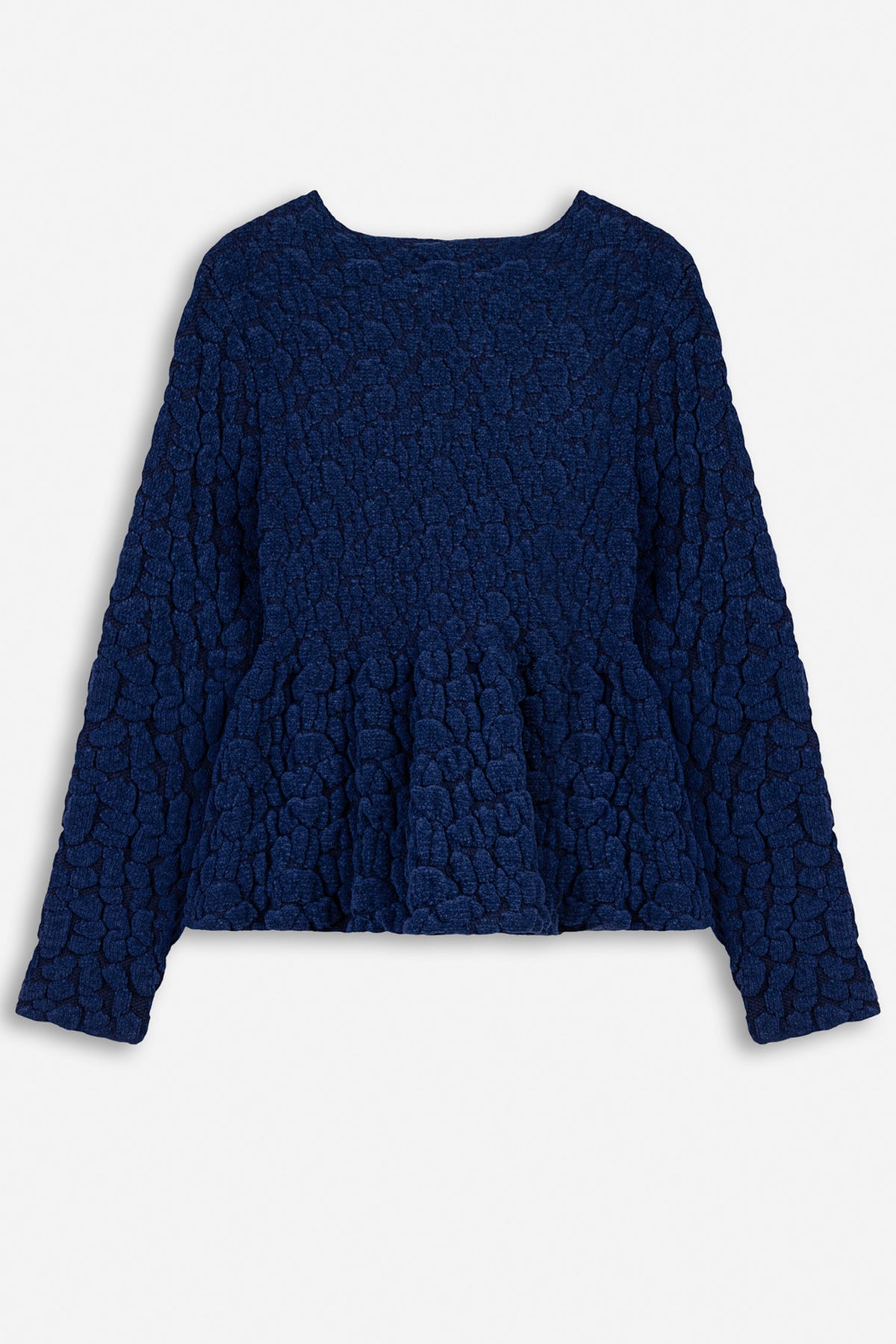 Textured Knit Peplum Cardigan