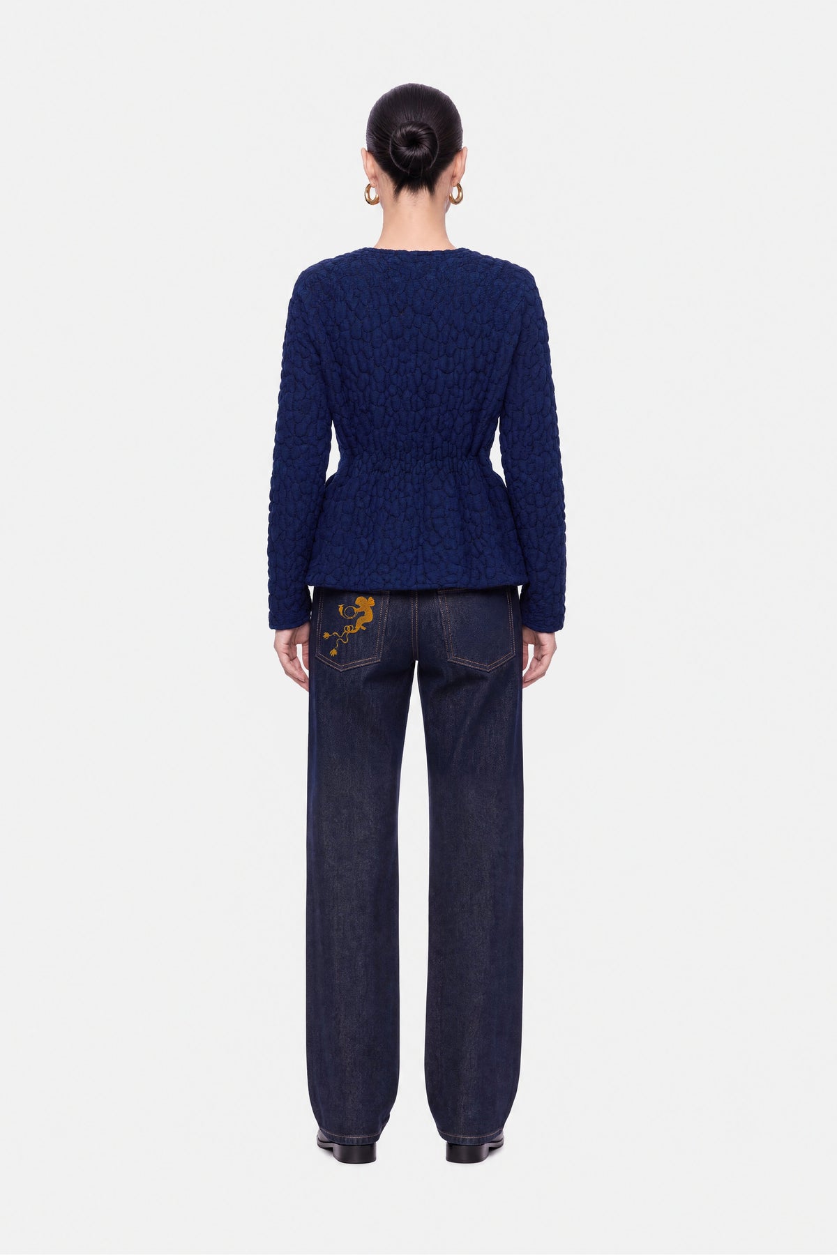 Textured Knit Peplum Cardigan