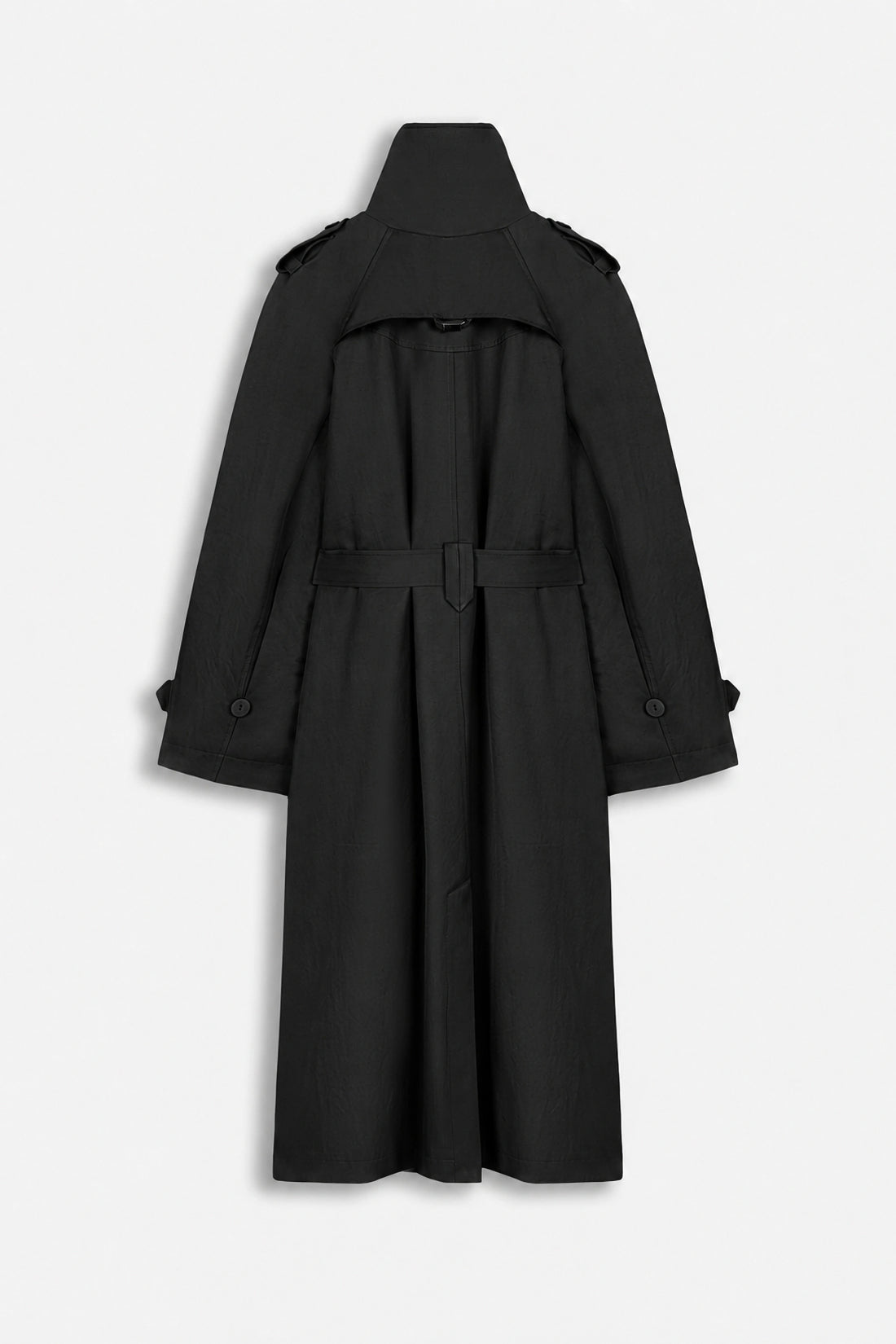 Belted Funnel Neck Trench Coat