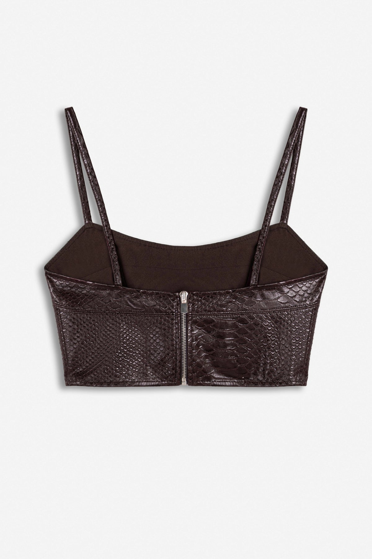 Snake Effect Leather Bralet