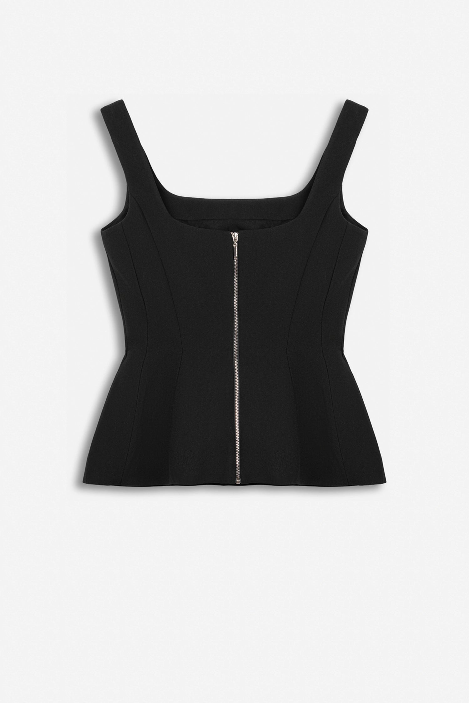 Boned Square Neck Peplum Bustier Top