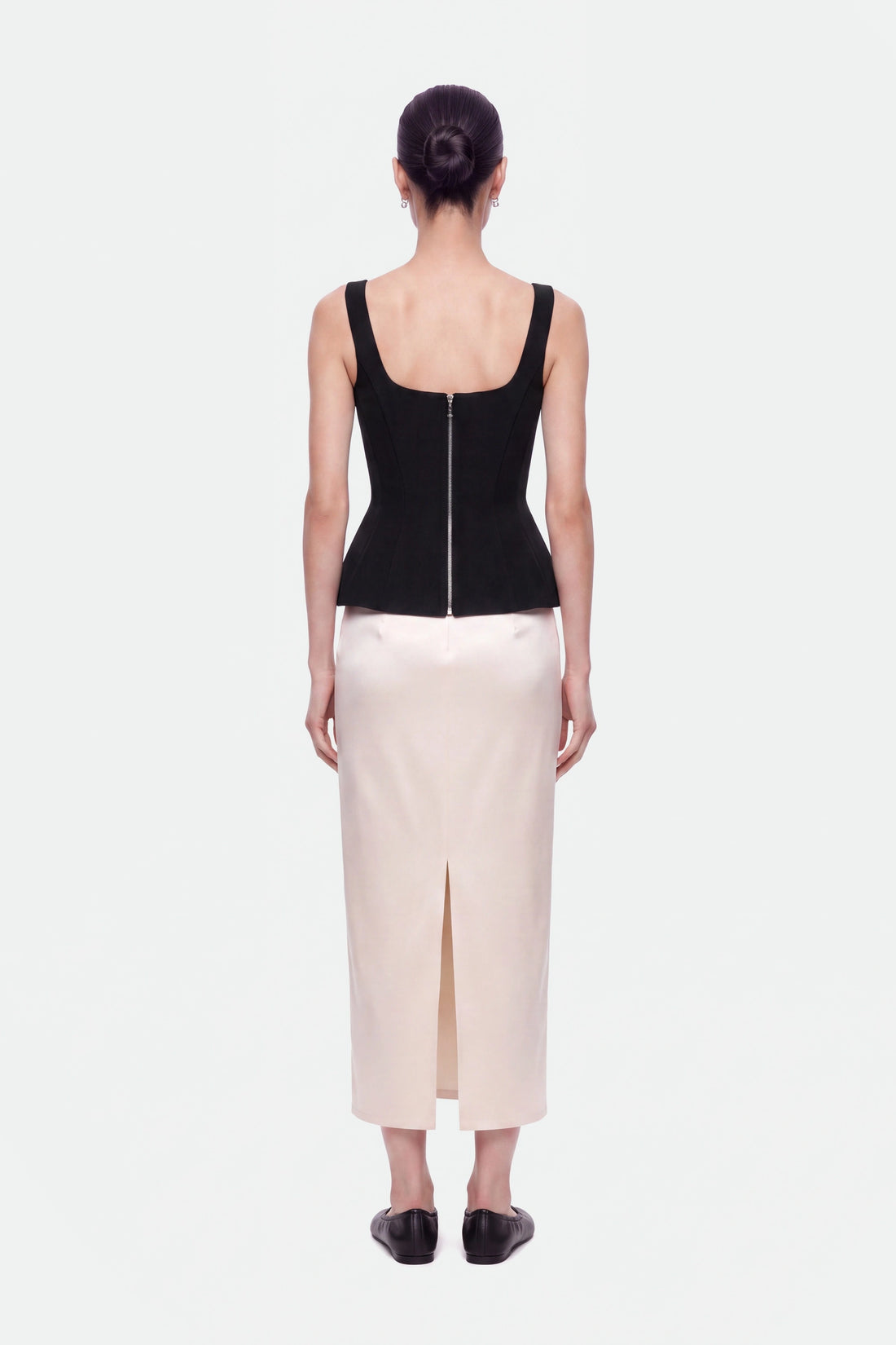 Boned Square Neck Peplum Bustier Top