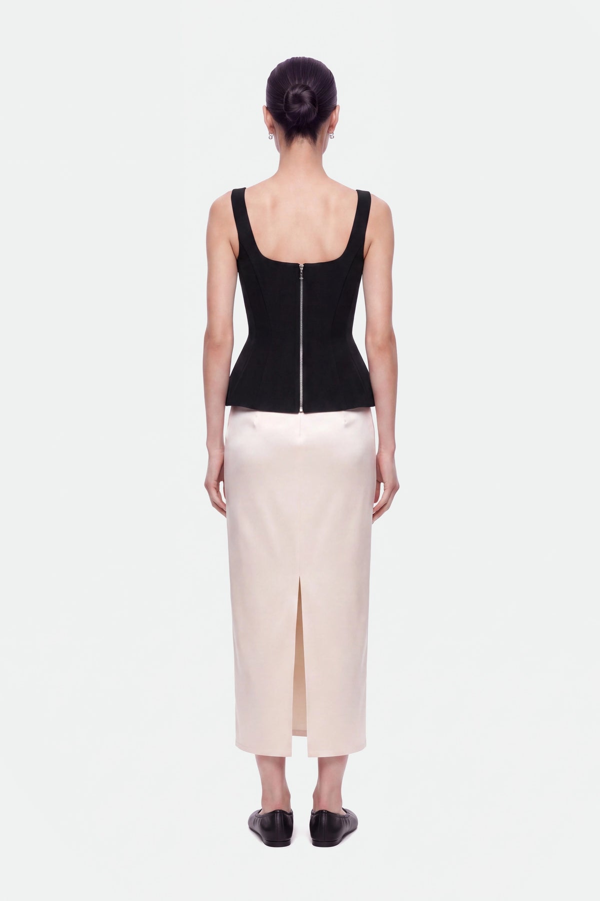 Boned Square Neck Peplum Bustier Top