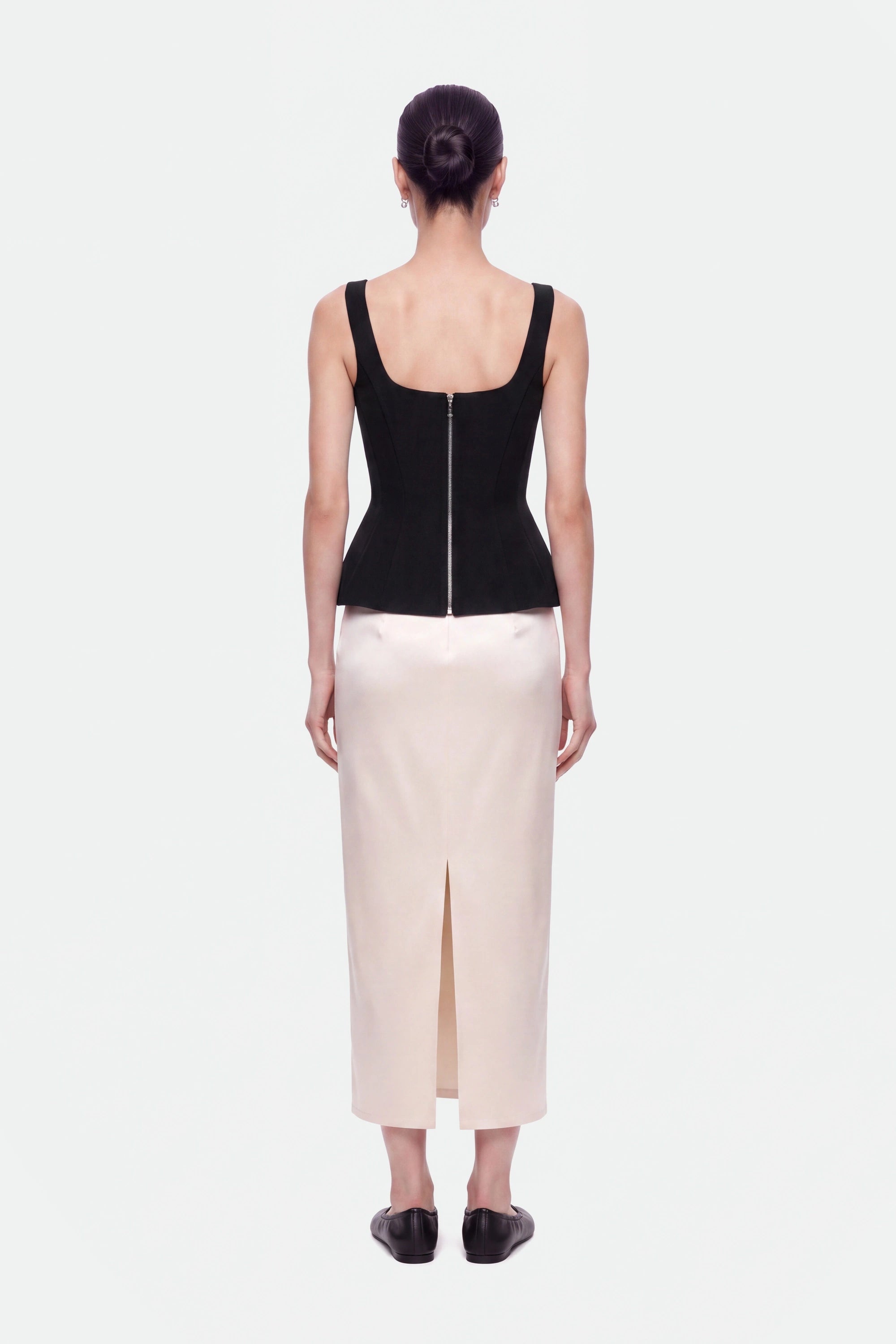 Boned Square Neck Peplum Bustier Top