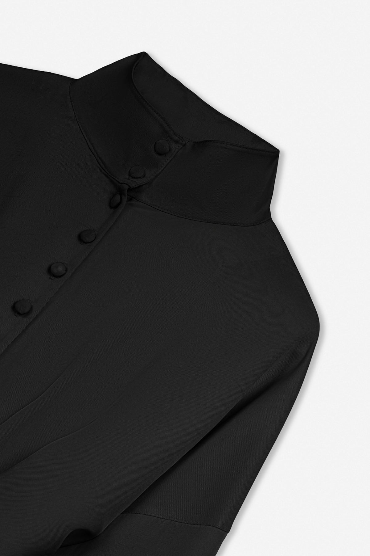 Tie Detail Stand Collar Shirt