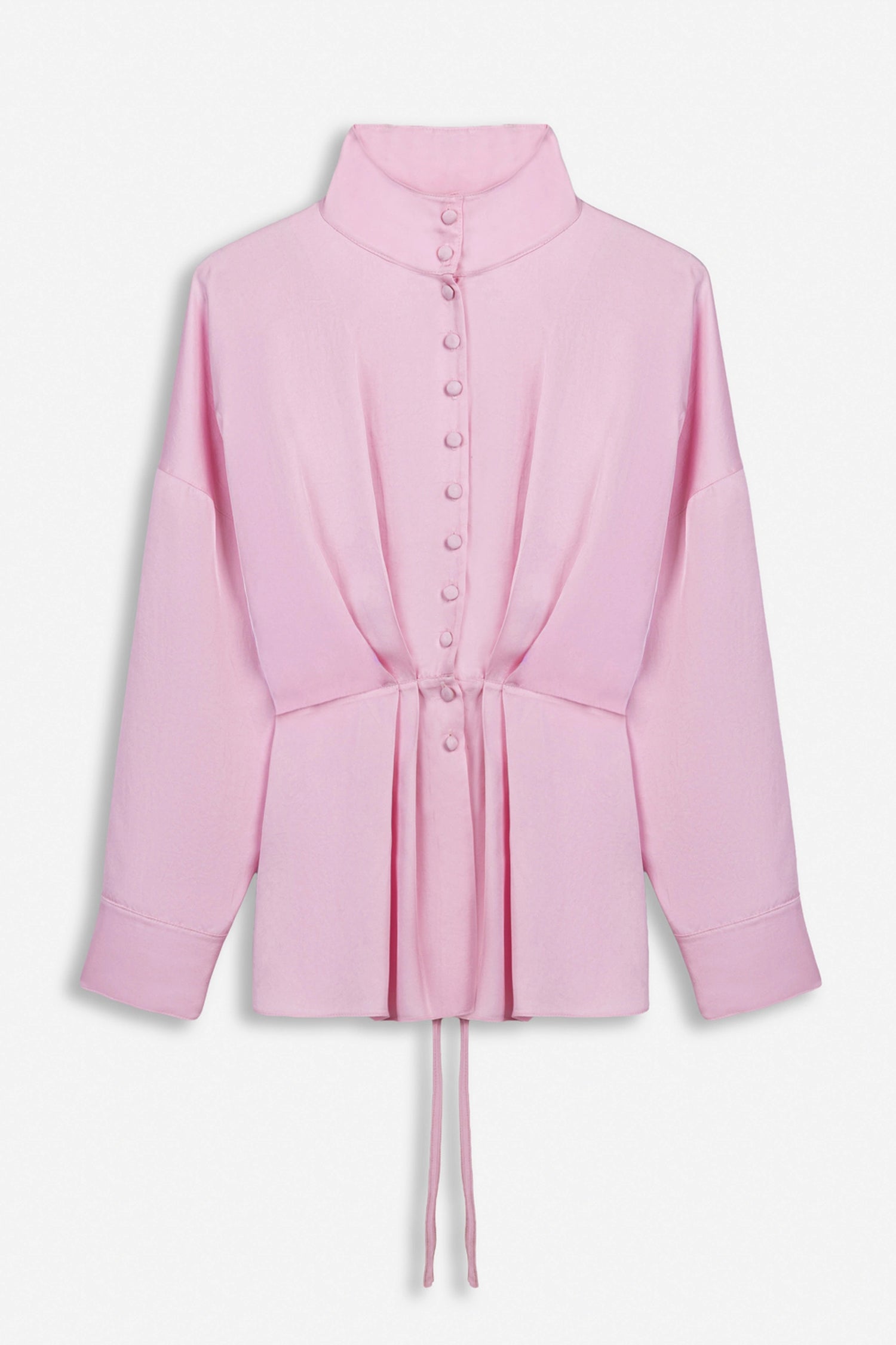 Tie Detail Stand Collar Shirt