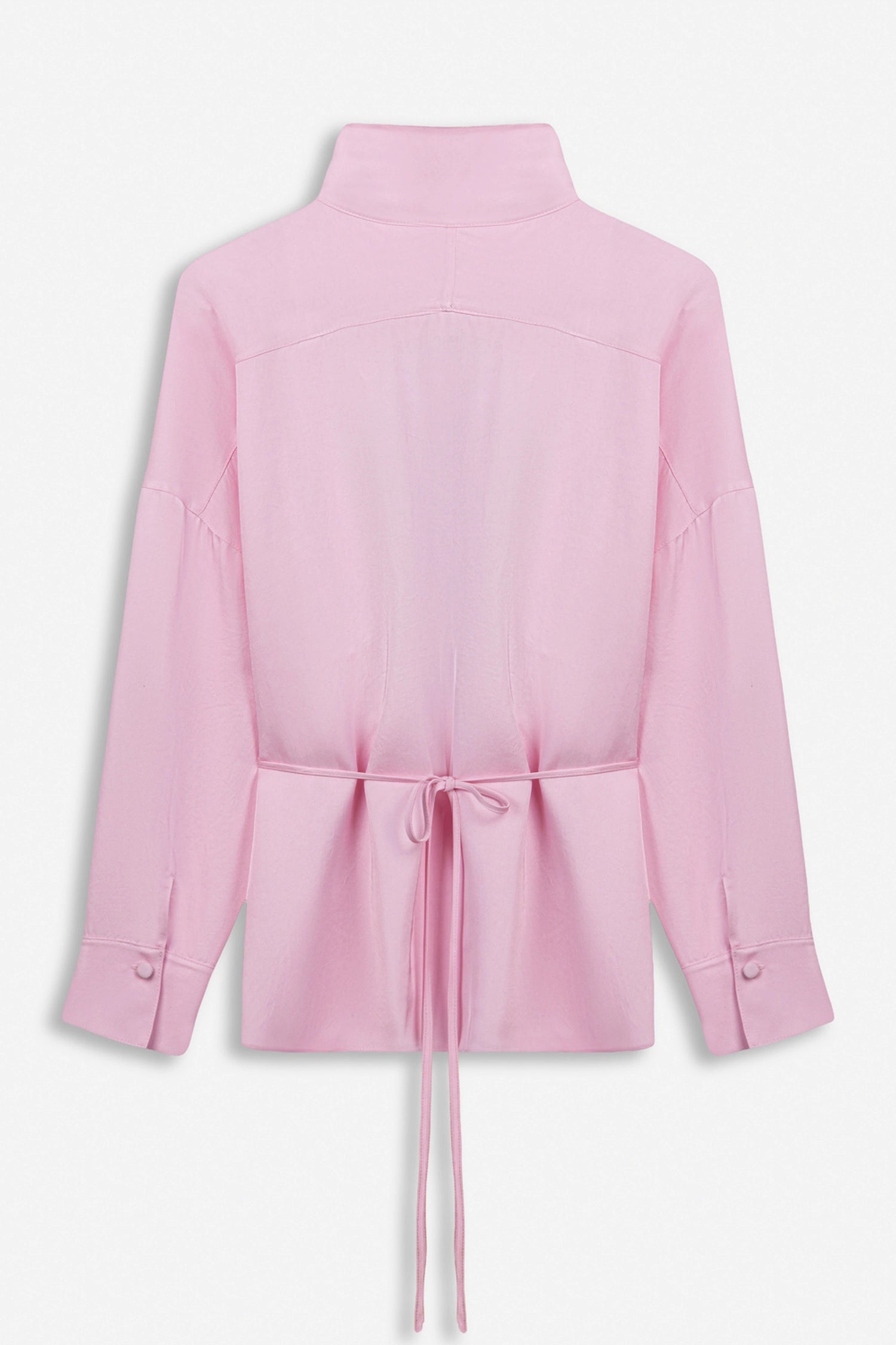 Tie Detail Stand Collar Shirt