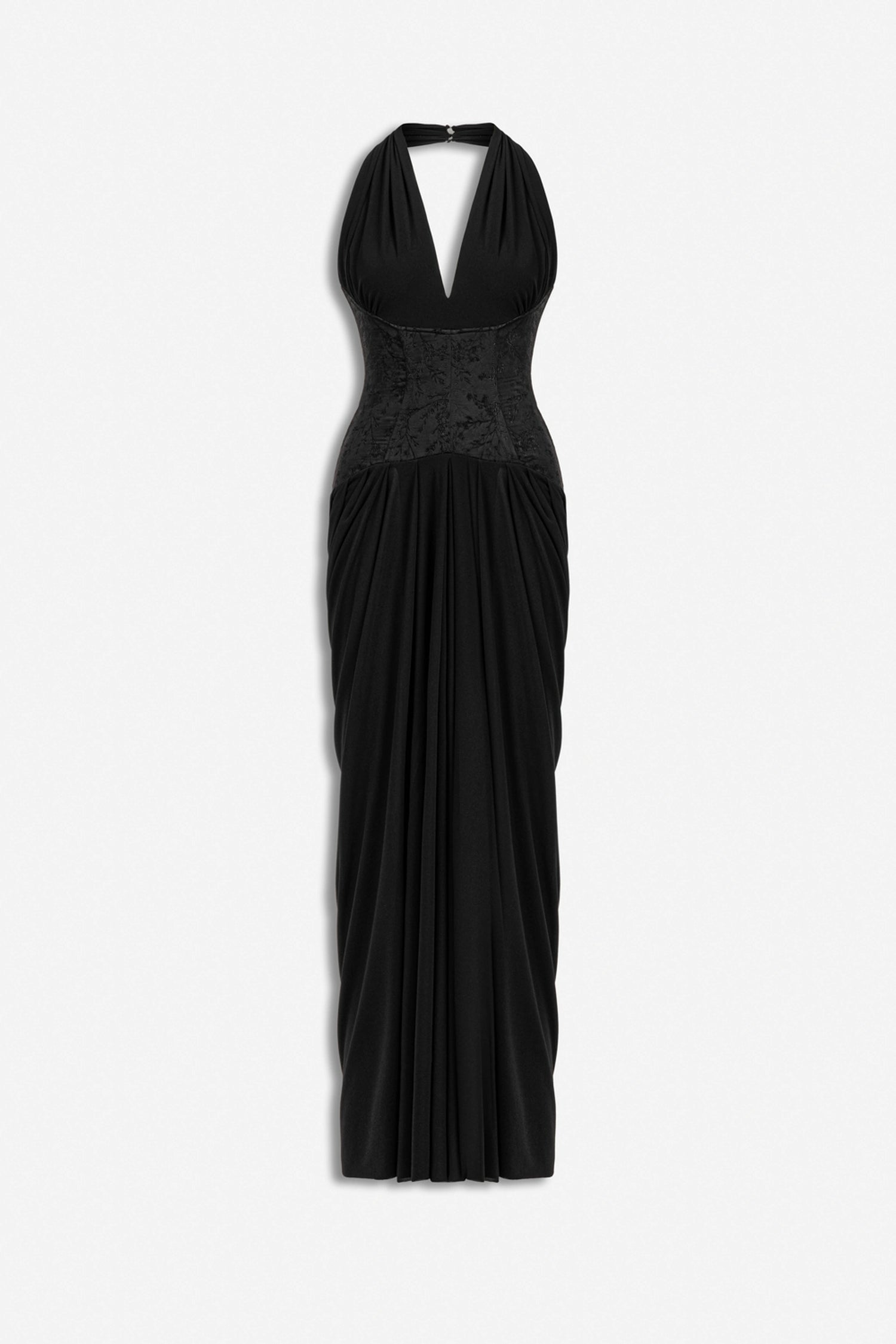 Jacquard Halter Neck Maxi Dress