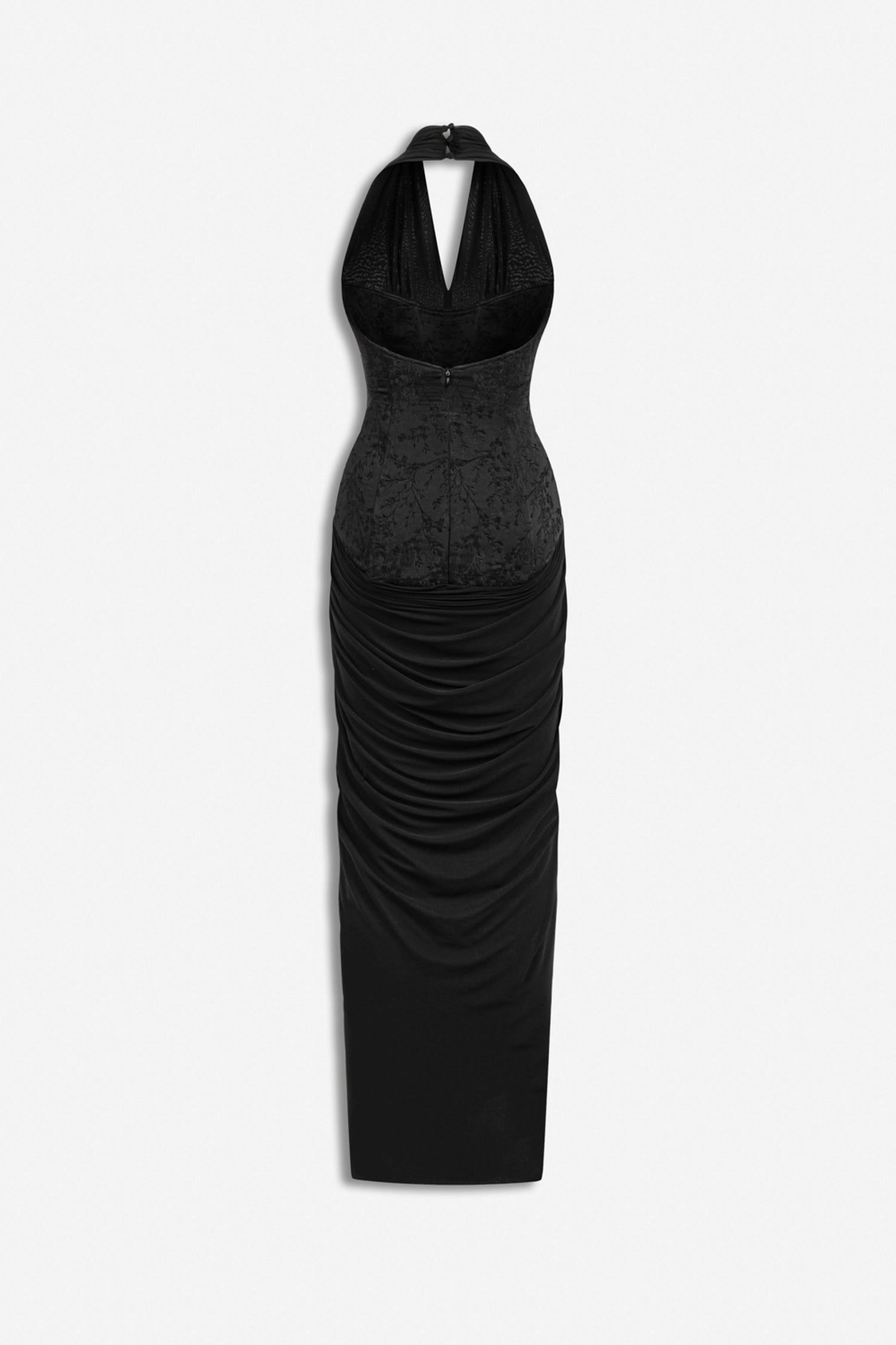 Jacquard Halter Neck Maxi Dress