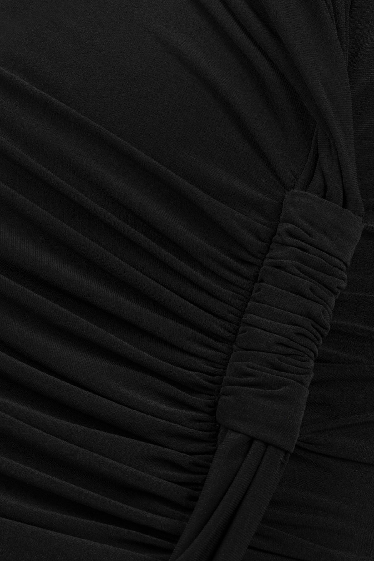 Asymmetric Neck Draped Maxi Dress