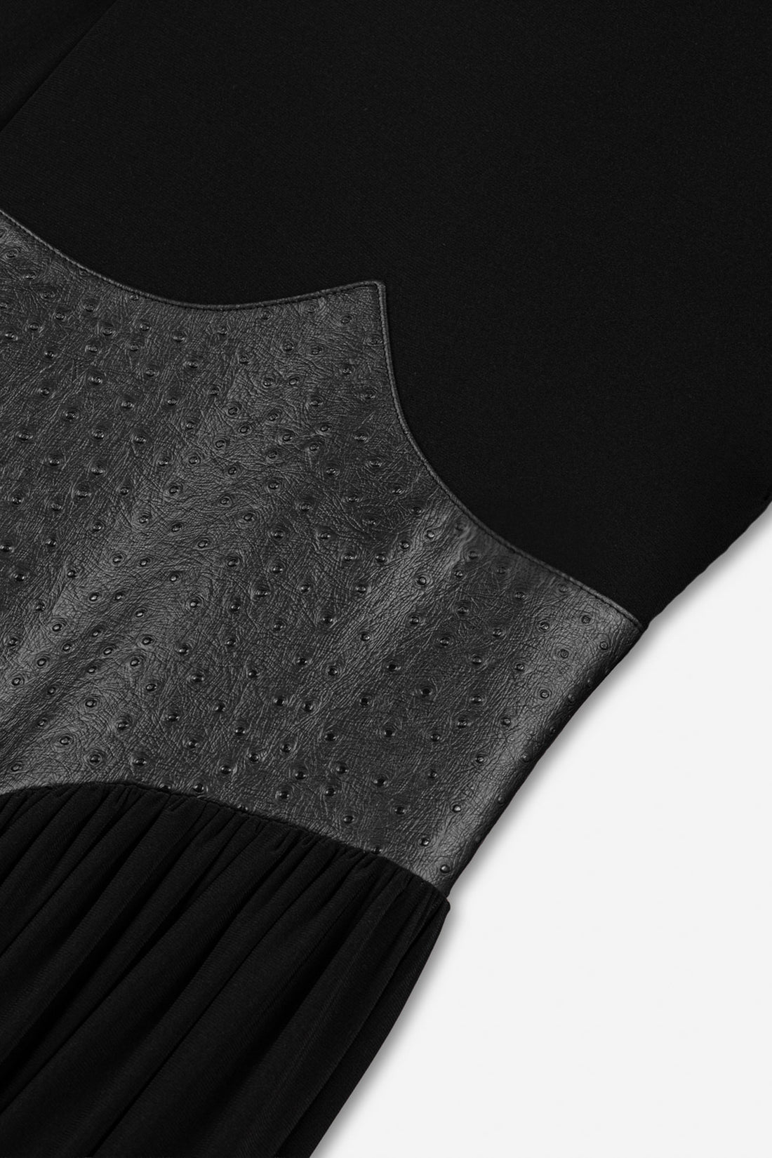 Leather Corset Detail Maxi Dress