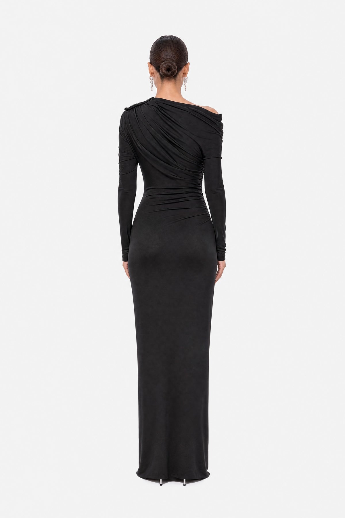 Asymmetric Draped Maxi Dress
