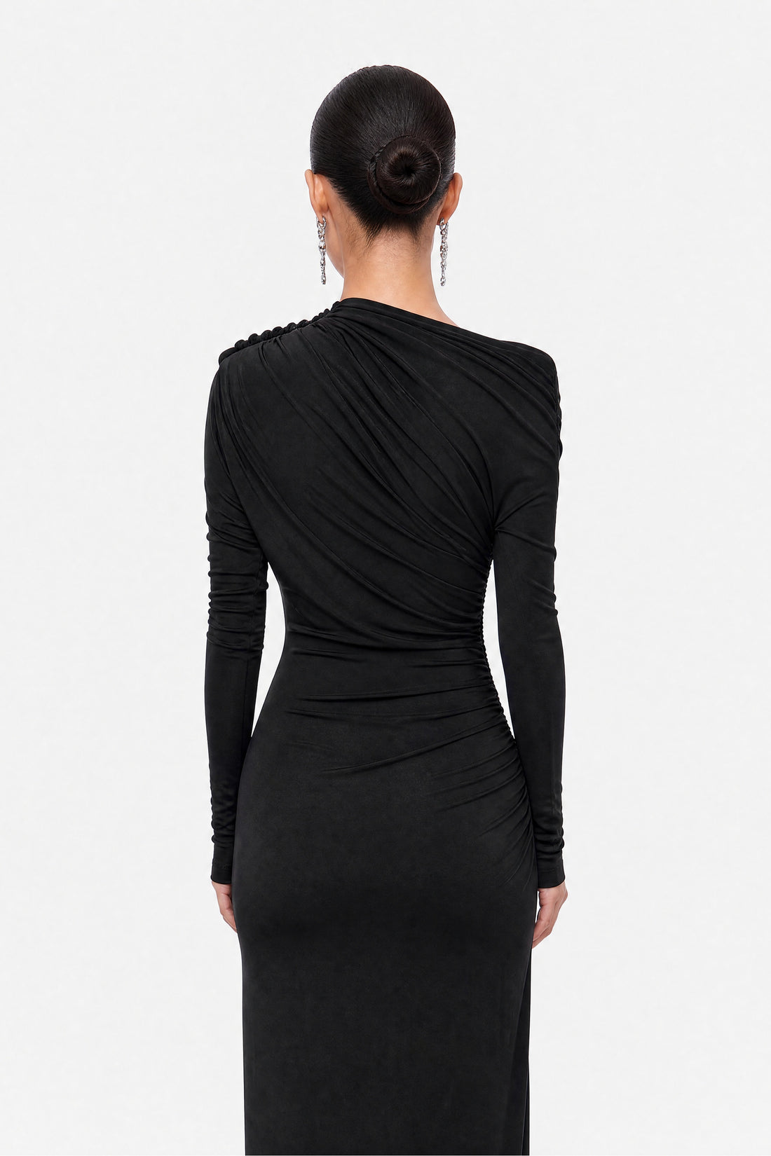 Asymmetric Draped Maxi Dress