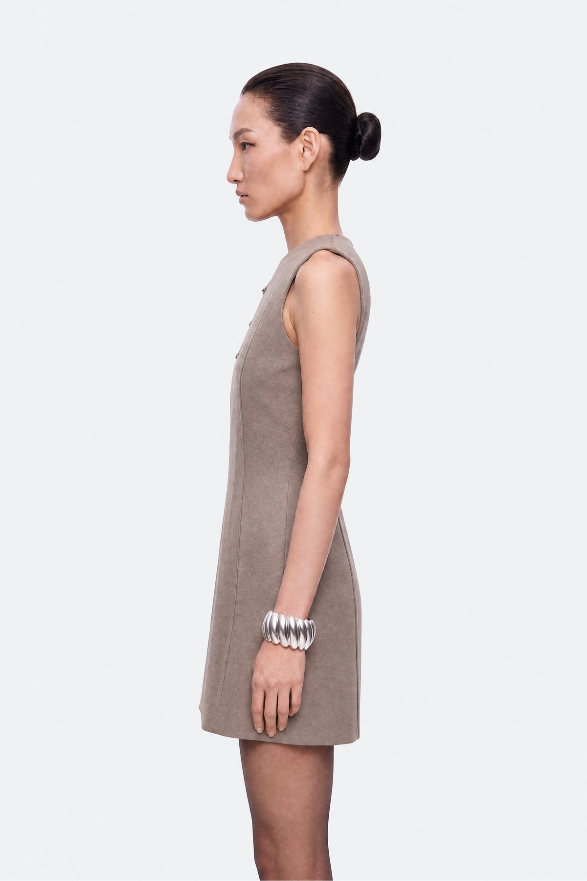 Asymmetric Clasp Mini Dress