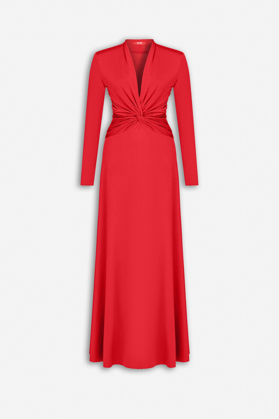 Draped V-Neck Maxi Dress