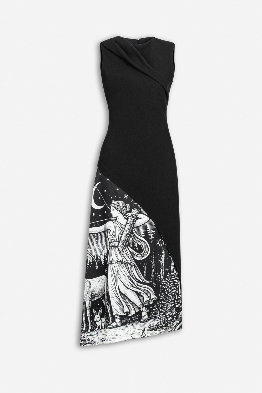 Asymmetric Skirt Maxi Dress