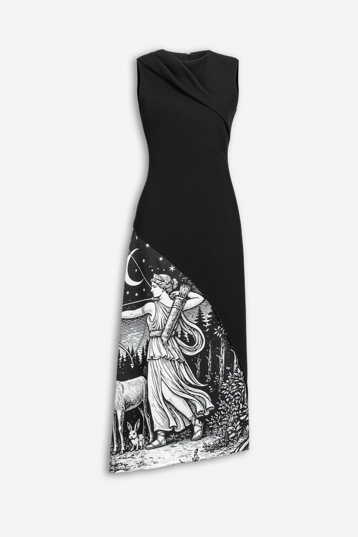 Asymmetric Skirt Maxi Dress