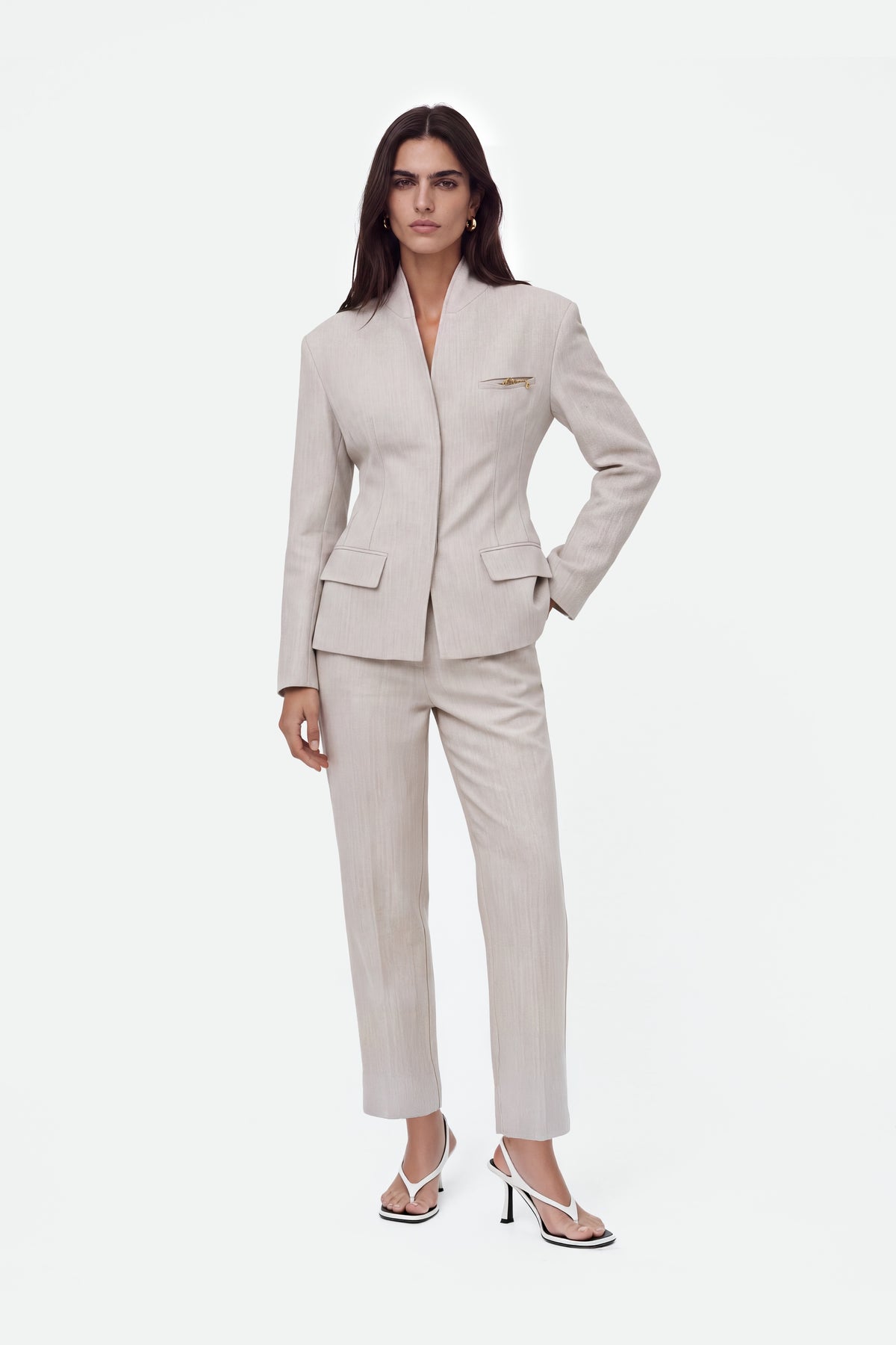Straight Leg Cropped Trousers
