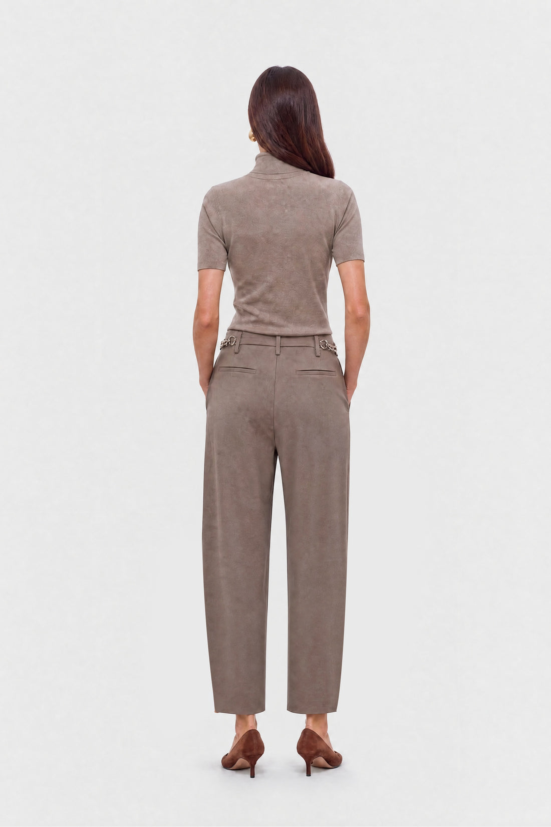 Pleated Barrel Leg Trousers