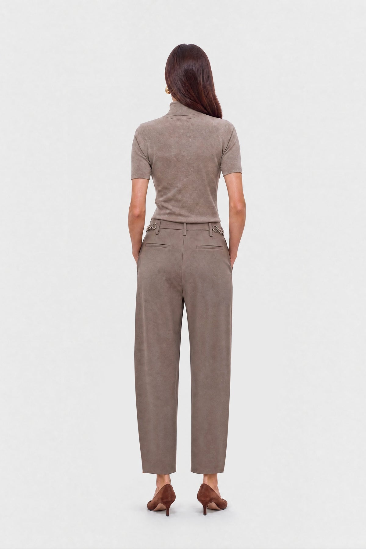 Pleated Barrel Leg Trousers