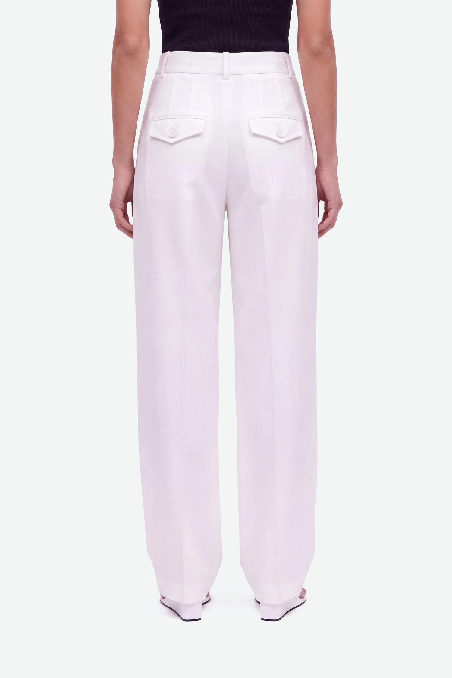 Double Pleat Wide Leg Trousers