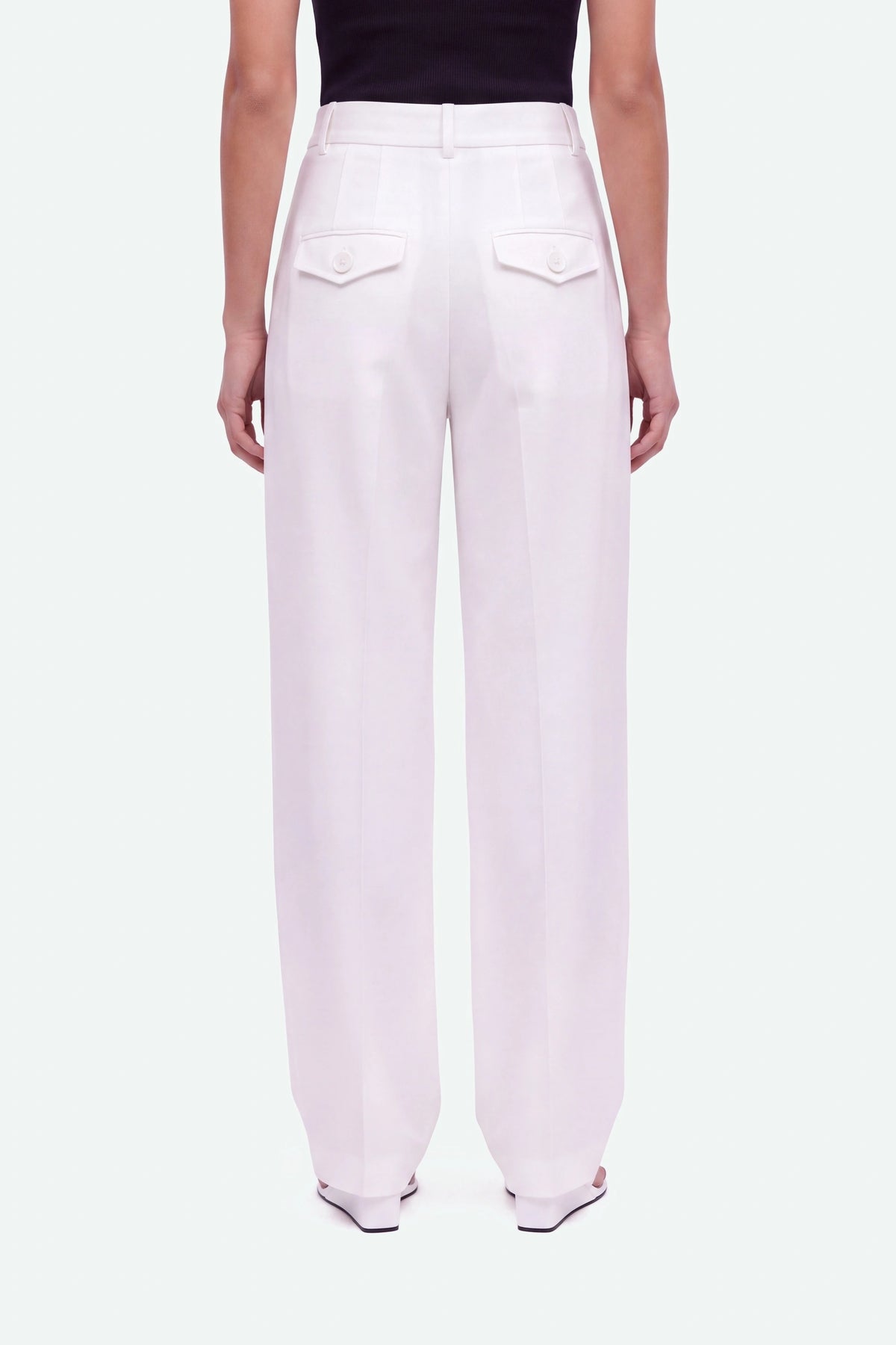 Double Pleat Wide Leg Trousers