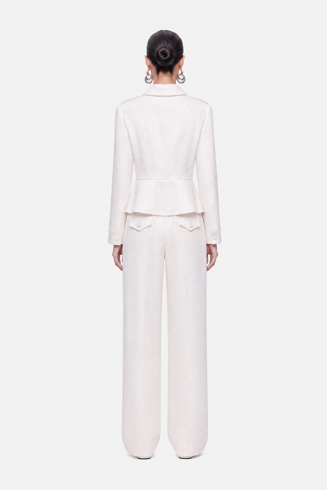 Double Pleat Wide Leg Trousers