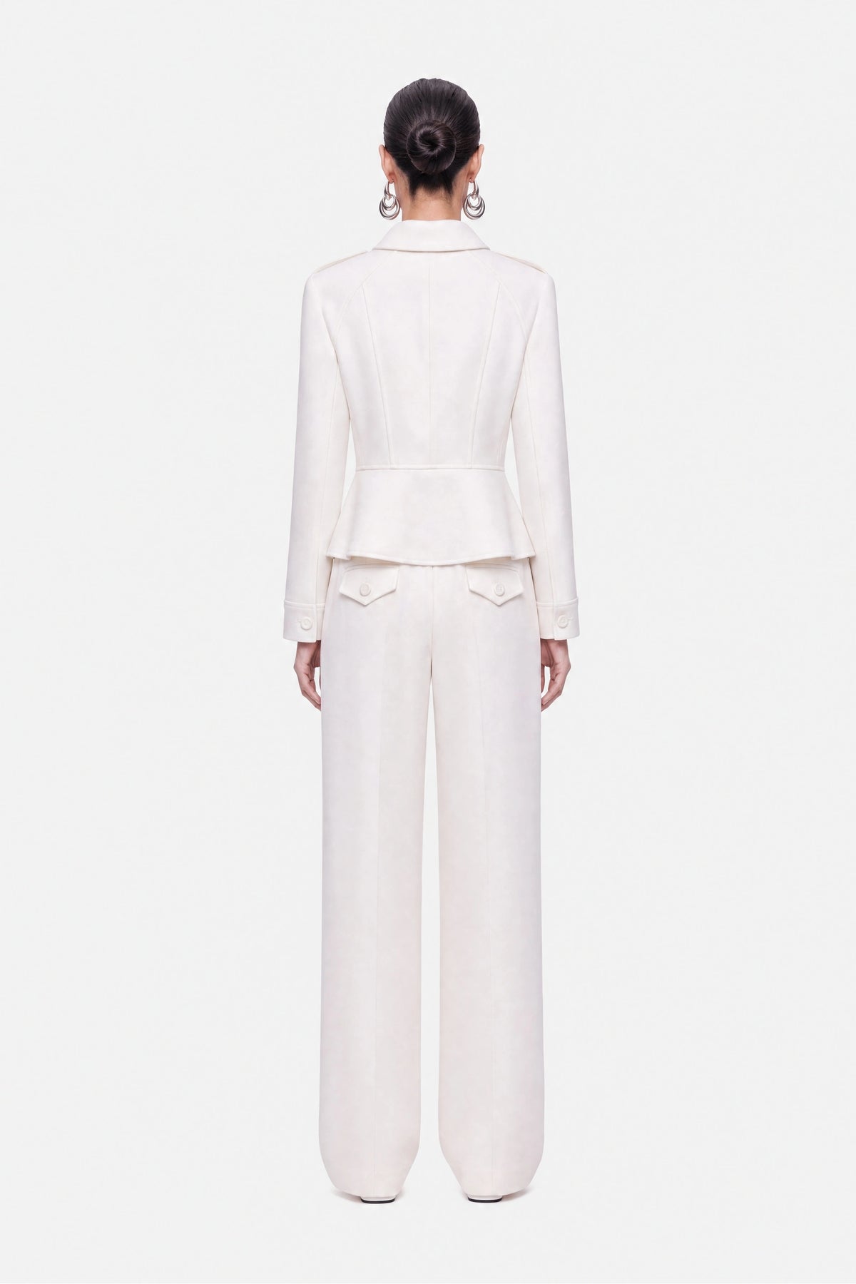 Double Pleat Wide Leg Trousers