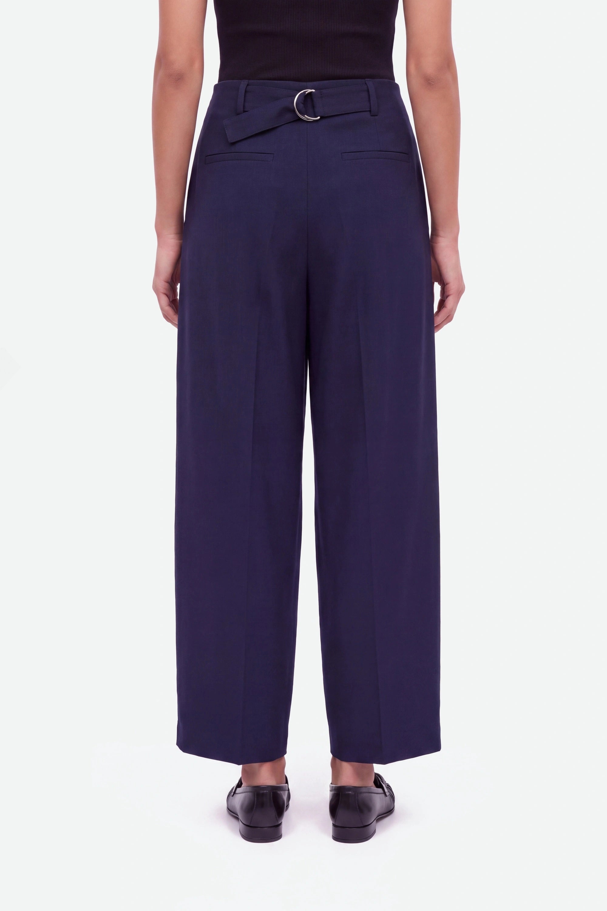 Double Pleat Belted Trousers