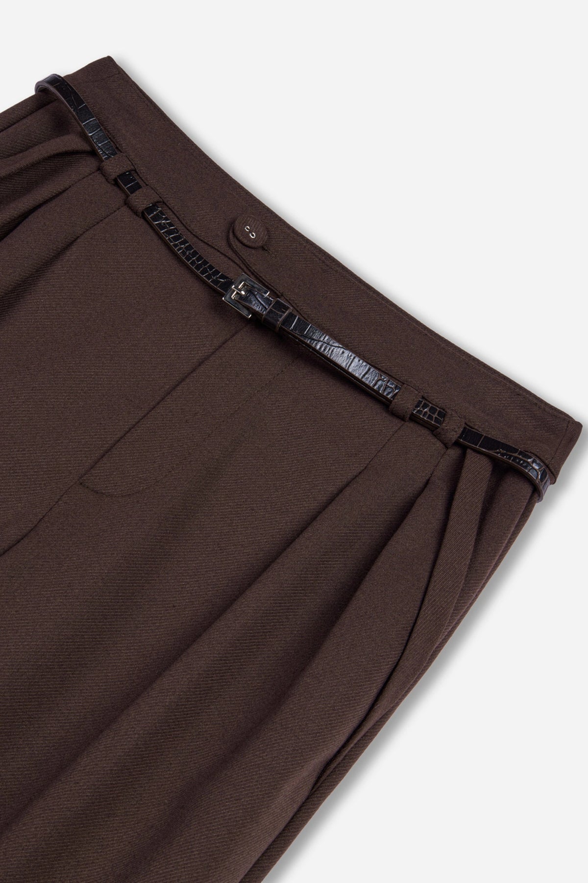 Belted Pleat Front Trousers