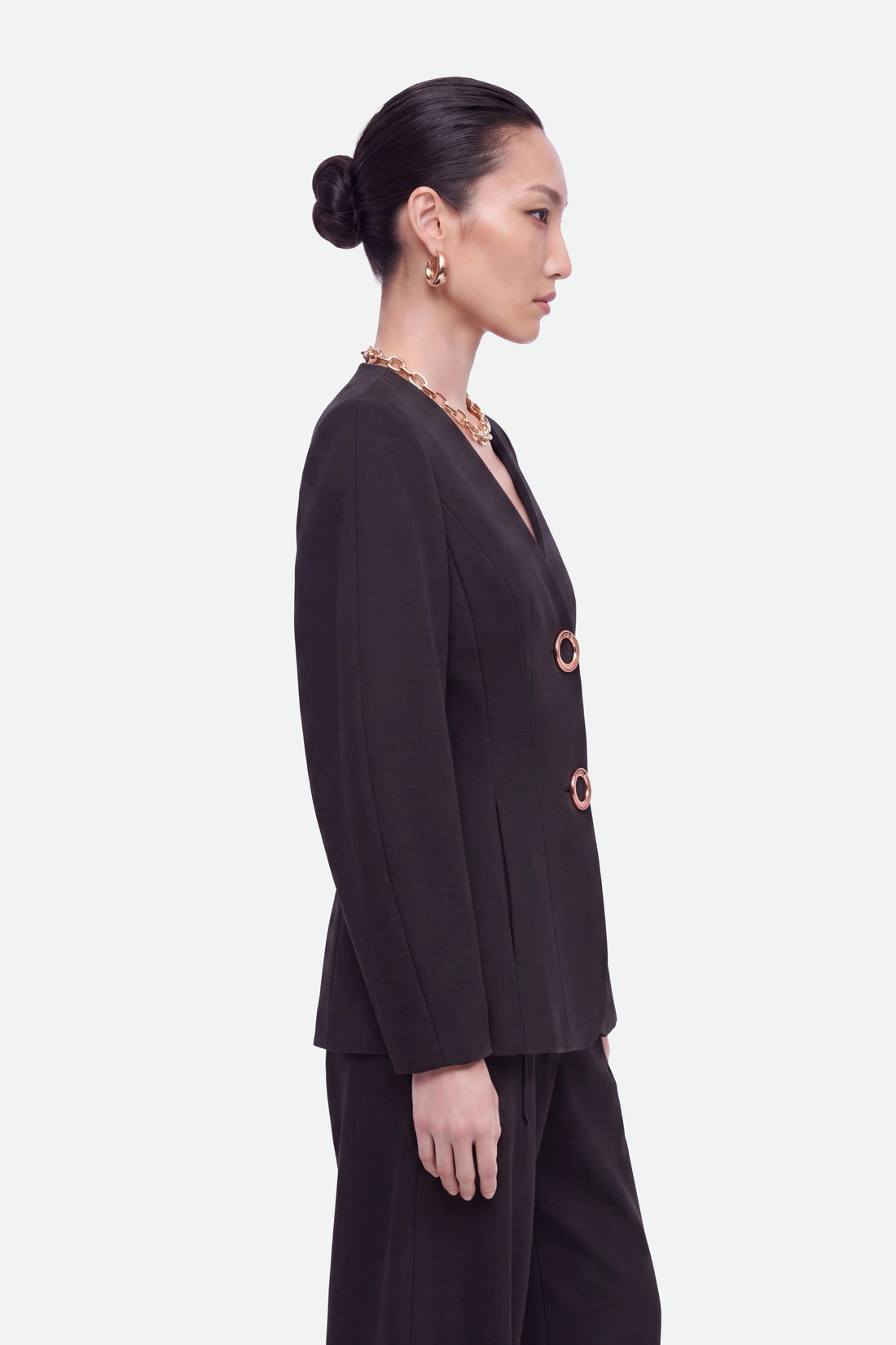 Ring Button Wrap Front Jacket