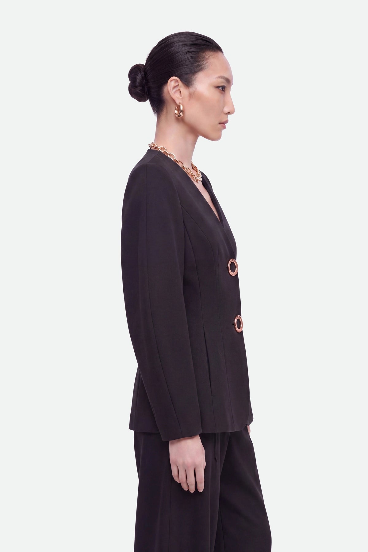 Ring Button Wrap Front Jacket