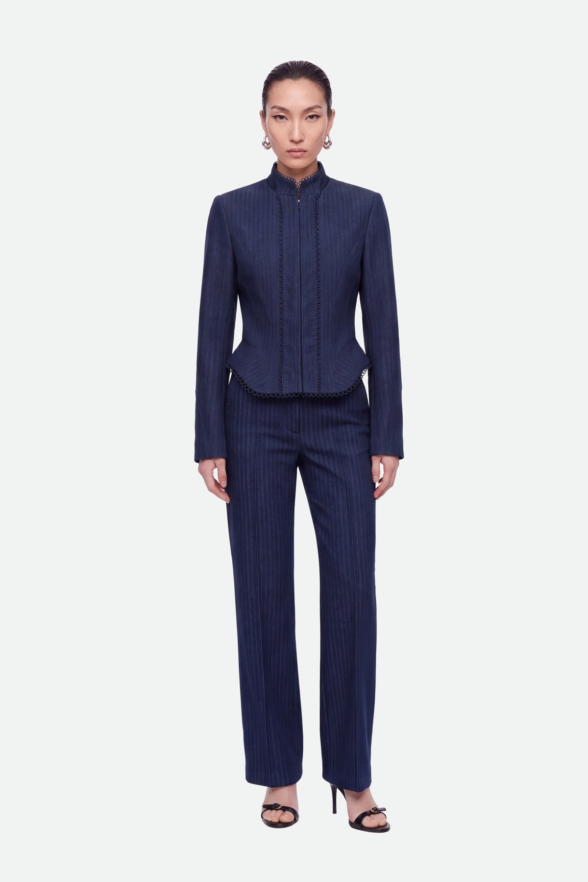 Loop Trim Peplum Jacket