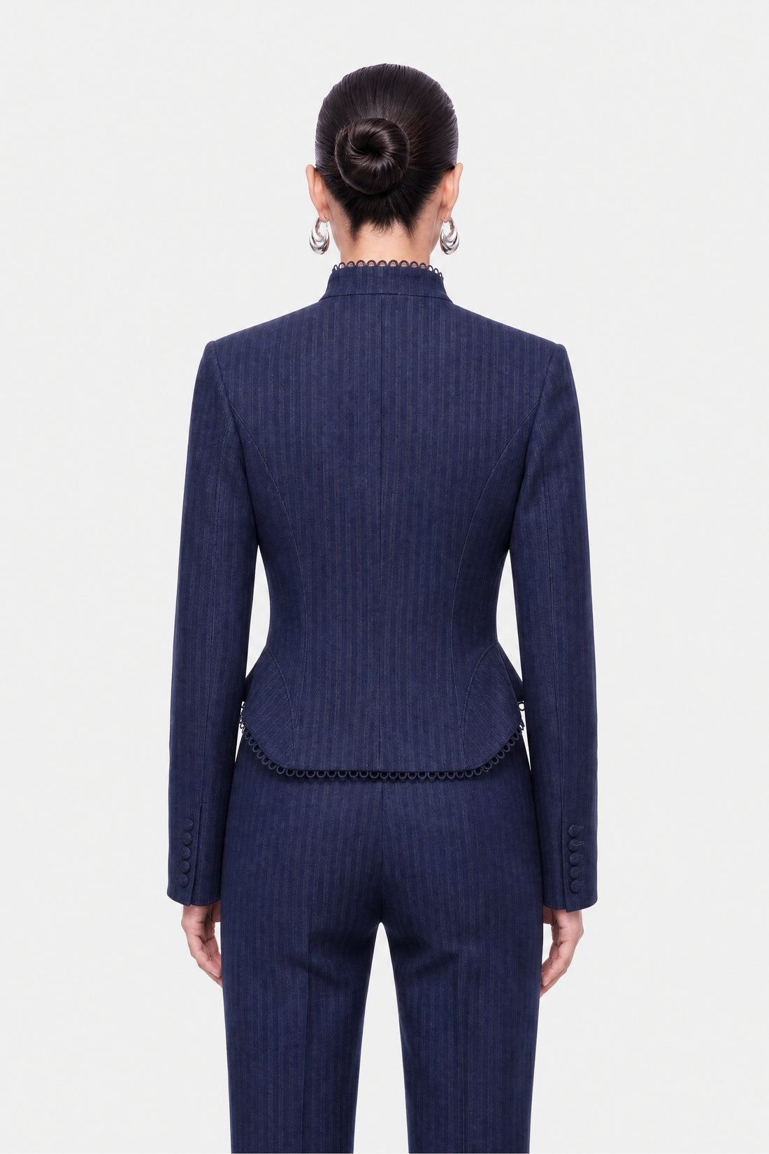 Loop Trim Peplum Jacket
