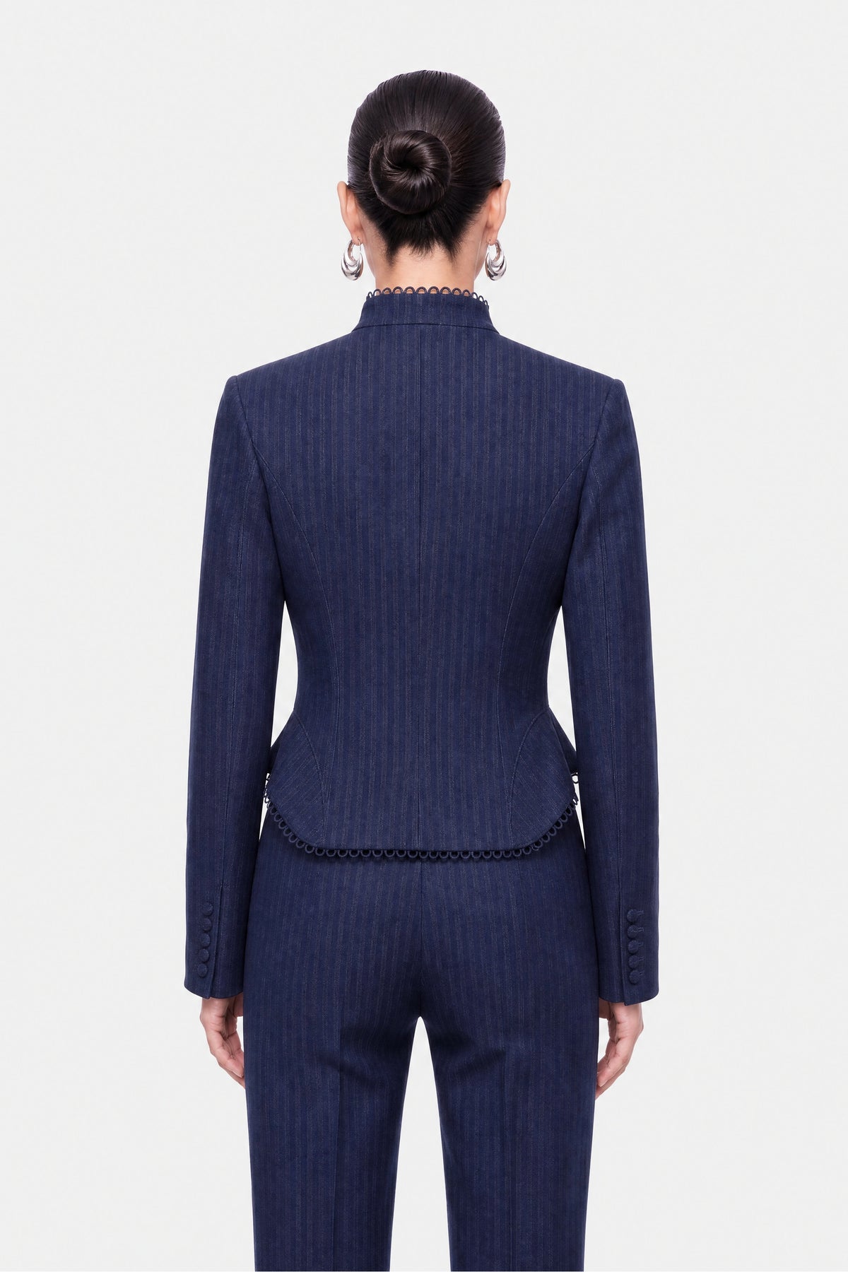Loop Trim Peplum Jacket