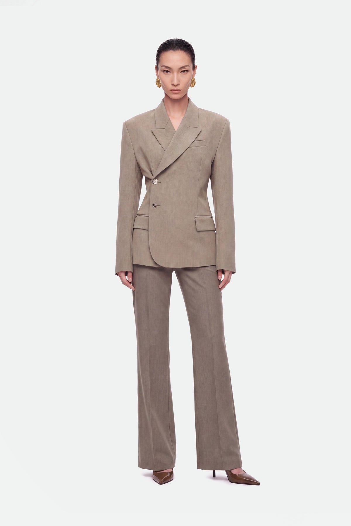 Asymmetric Double-Breasted Blazer