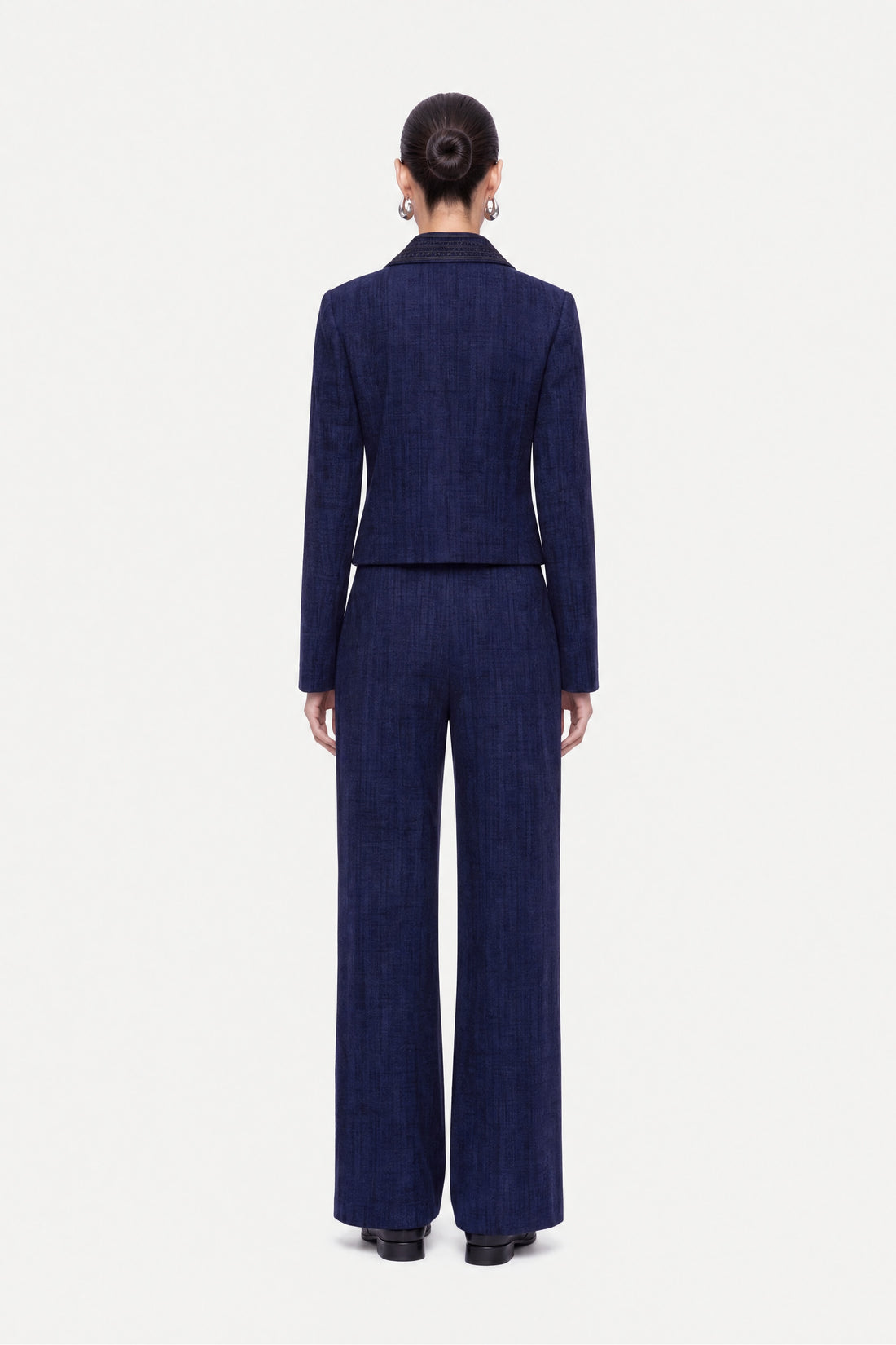 Embroidered Collar Chenille Jacket