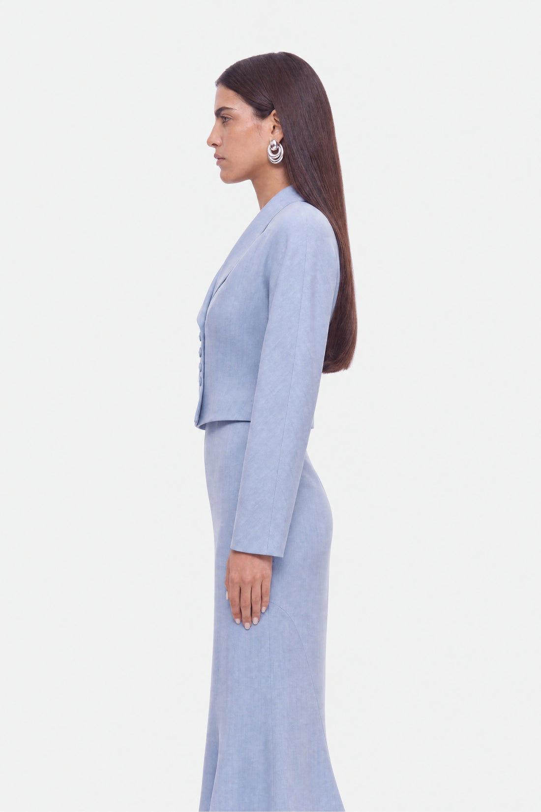 Shawl Collar Cropped Jacket
