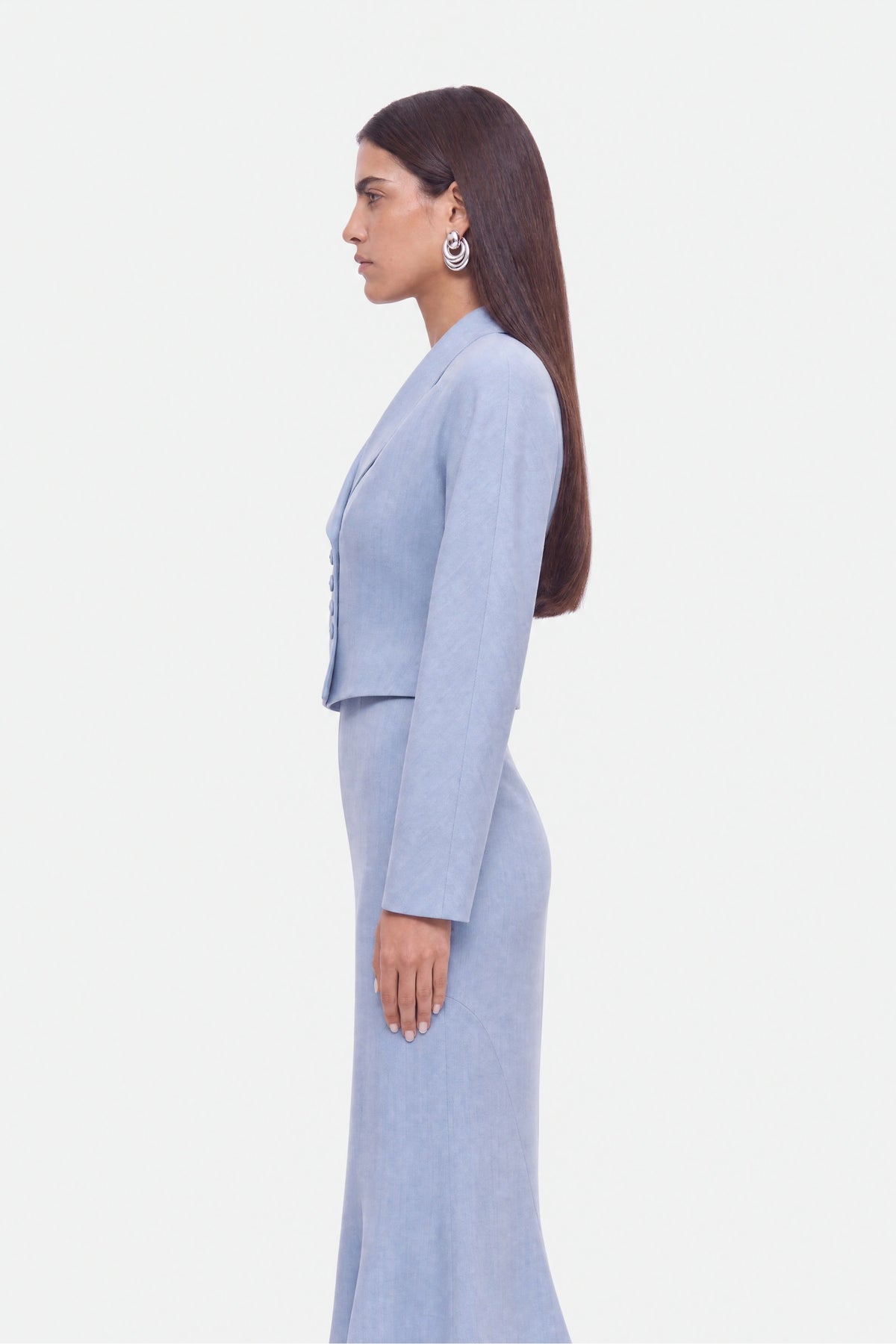 Shawl Collar Cropped Jacket