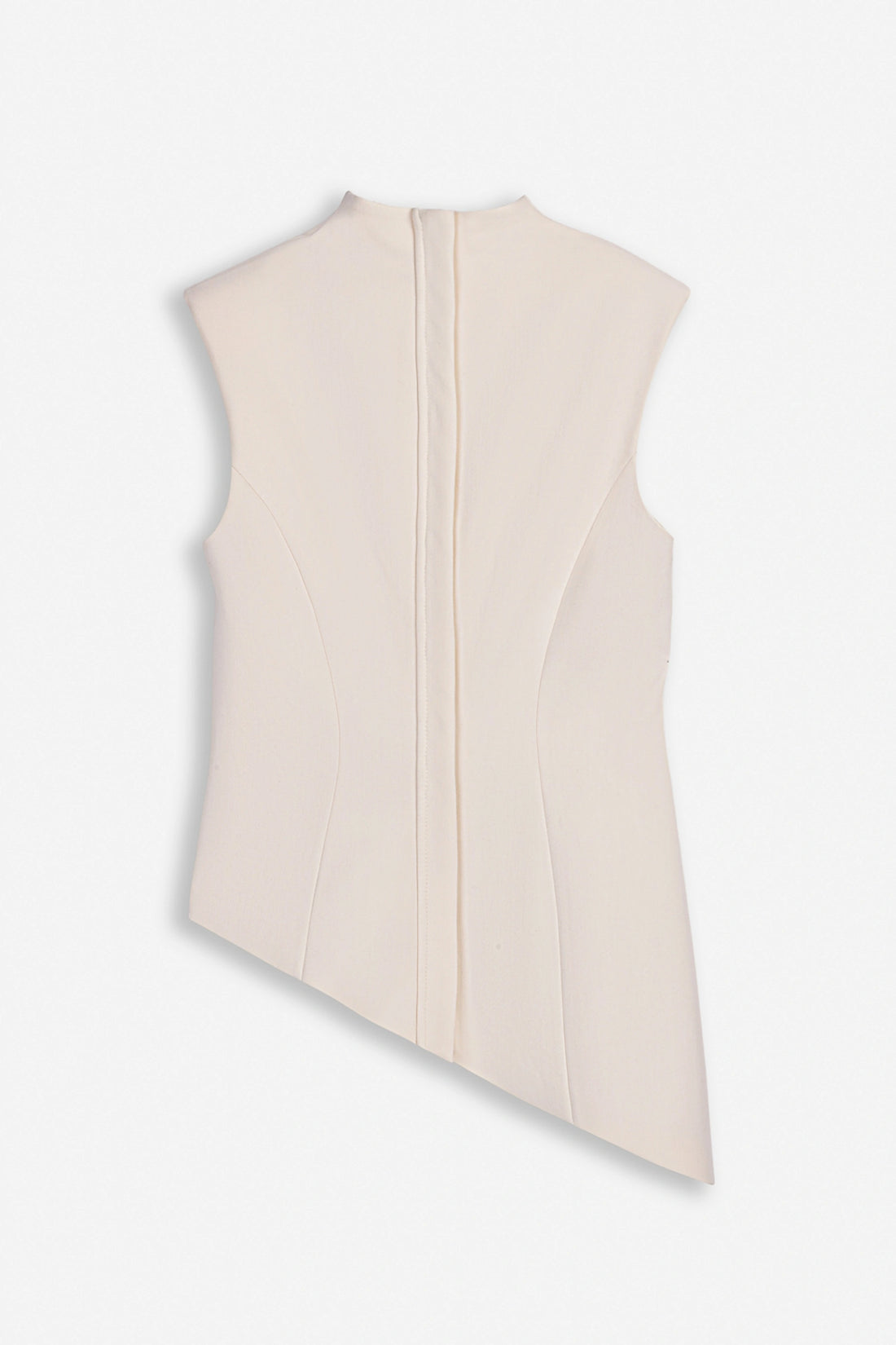 Padded-Shoulder Asymmetric Blouse