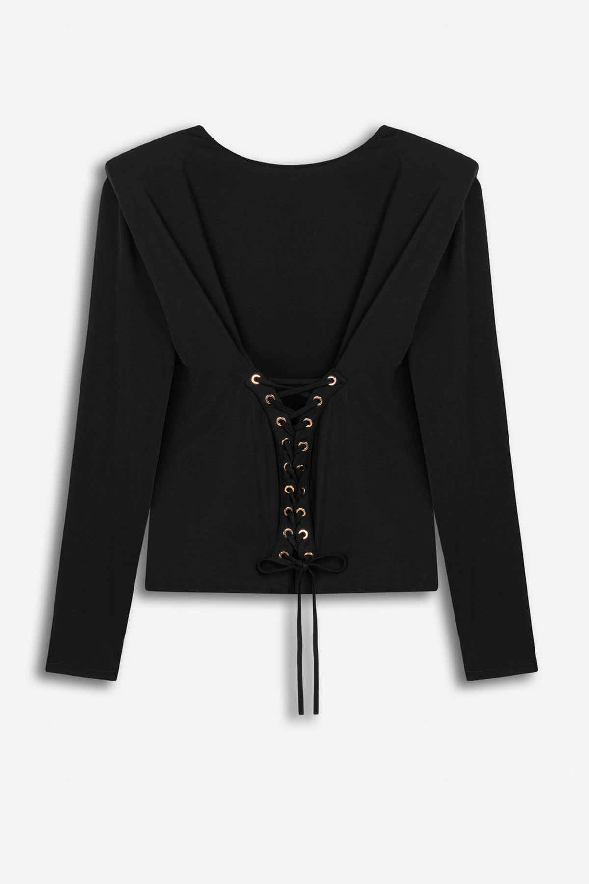 Eyelet Lace Up Blouse
